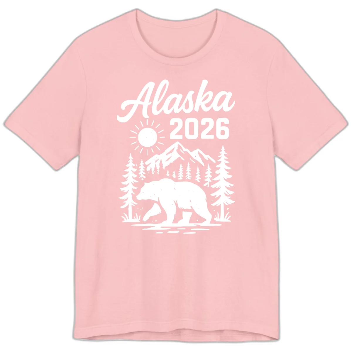 Alaska 2026 Bear Mountain Wilderness Premium Tee in Pink