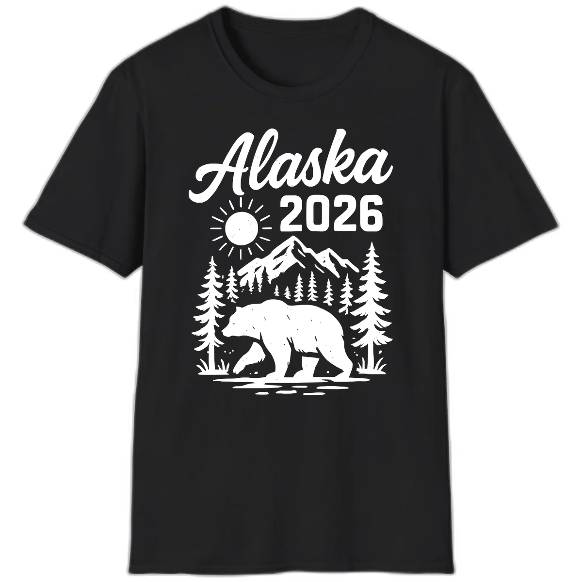 Alaska 2026 Bear Mountain Wilderness T-Shirt in Black