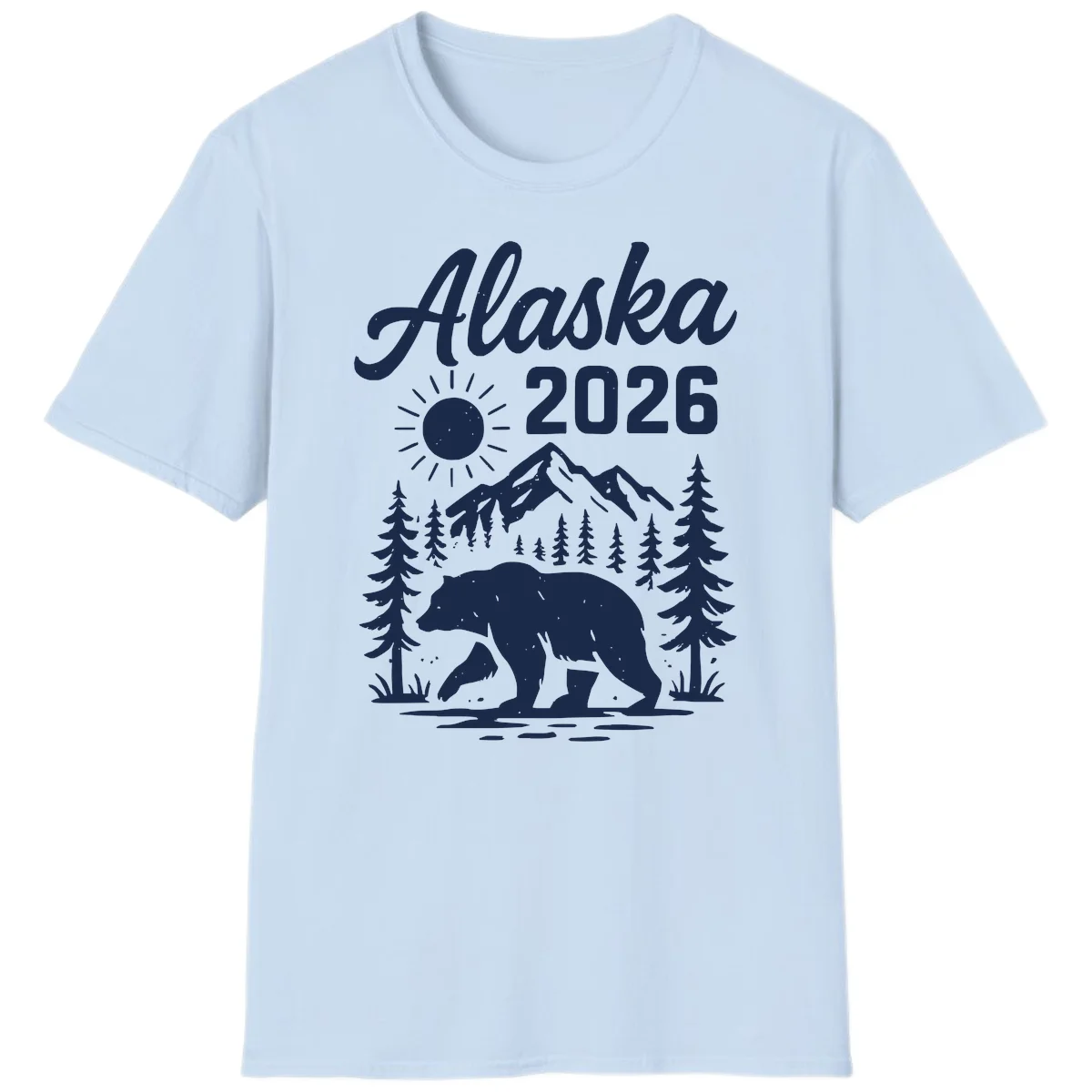 Alaska 2026 Bear Mountain Wilderness T-Shirt in Light Blue