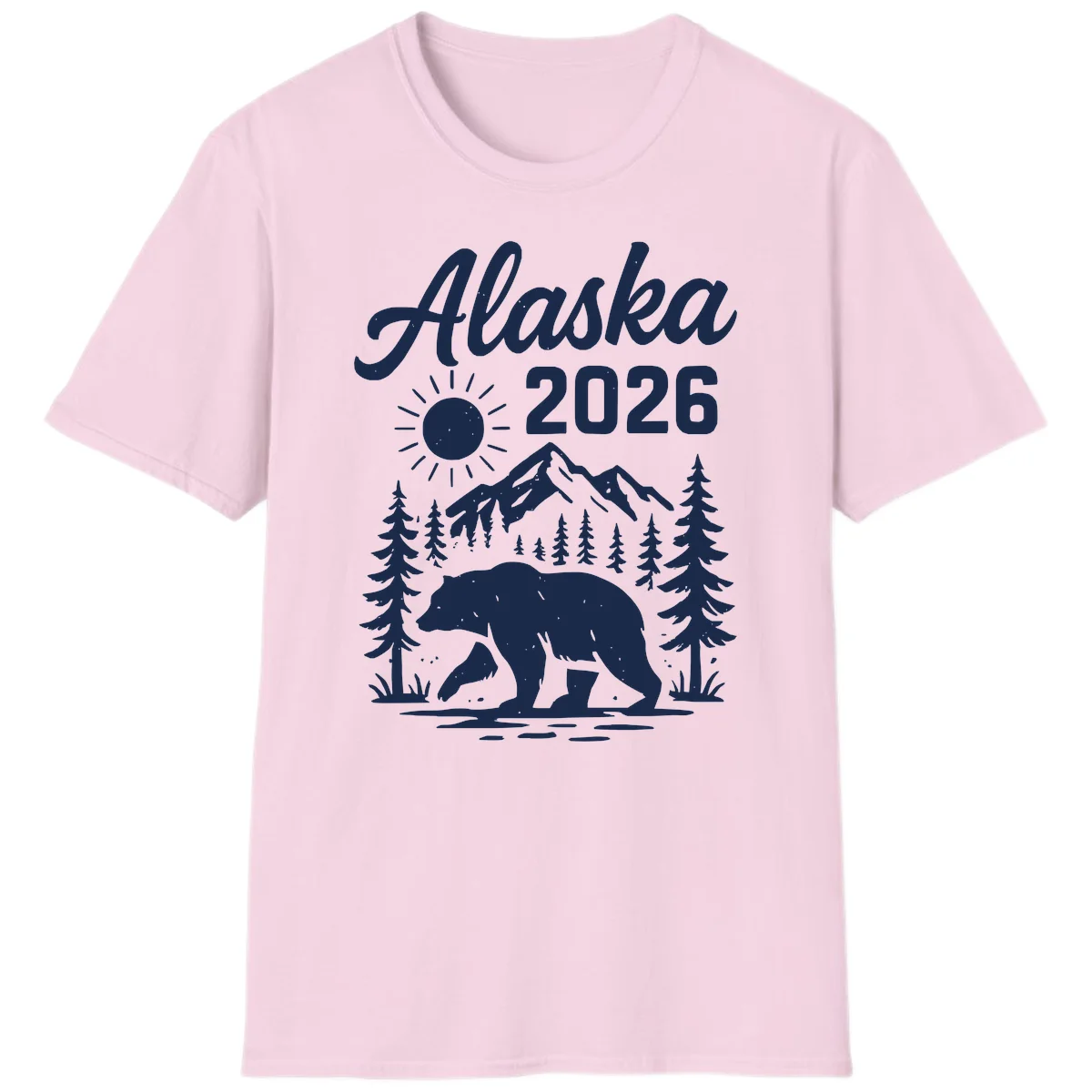 Alaska 2026 Bear Mountain Wilderness T-Shirt in Light Pink