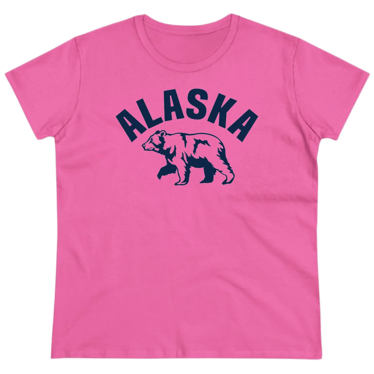 Alaska Bear Wildlife Cruise Ladies Tee in Azalea