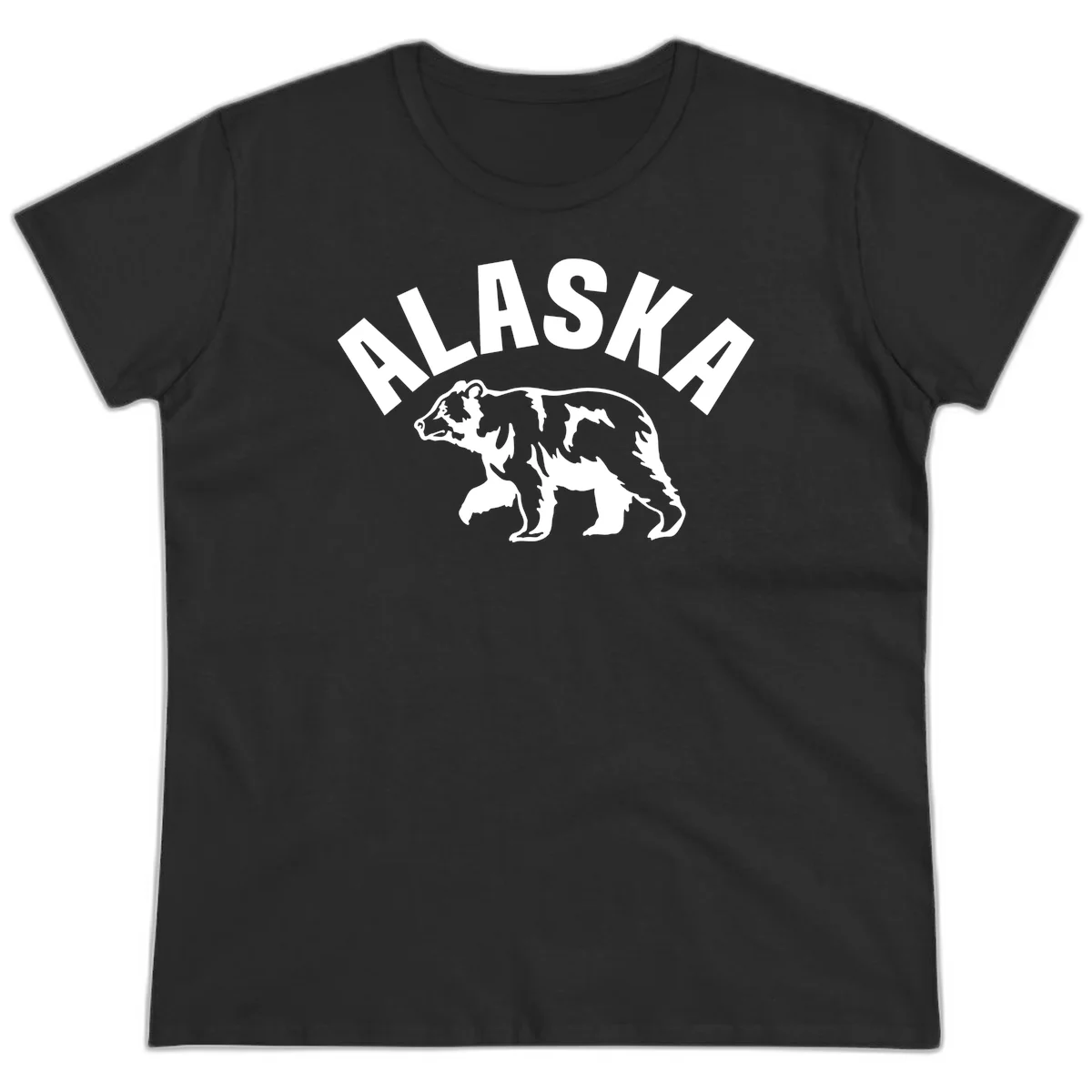 Alaska Bear Wildlife Cruise Ladies Tee in Black