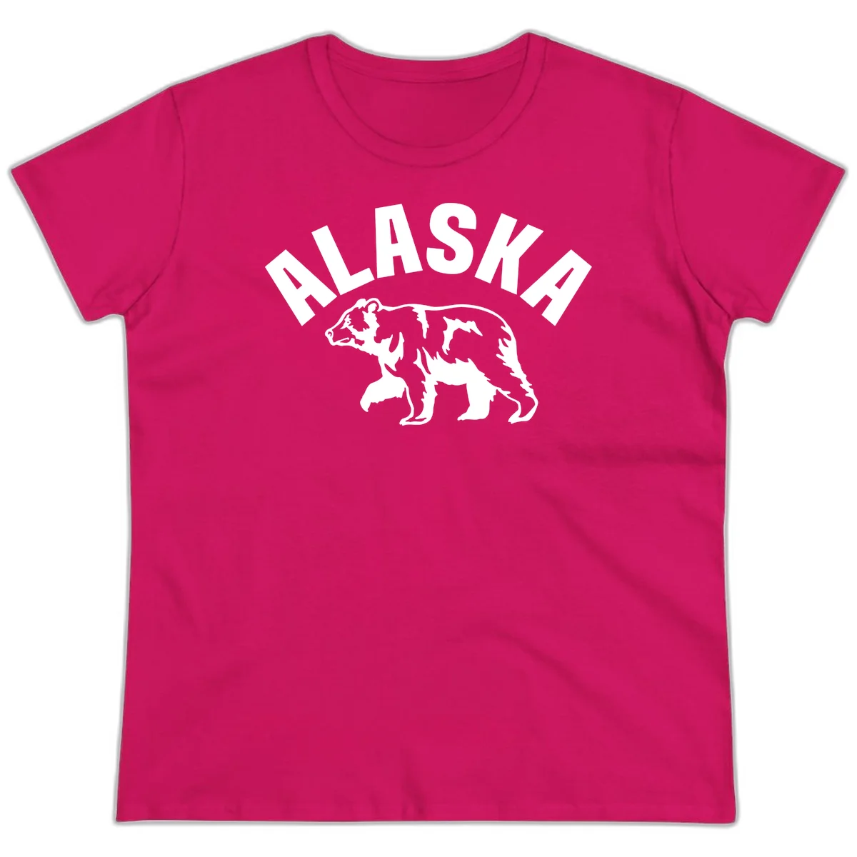 Alaska Bear Wildlife Cruise Ladies Tee in Heliconia