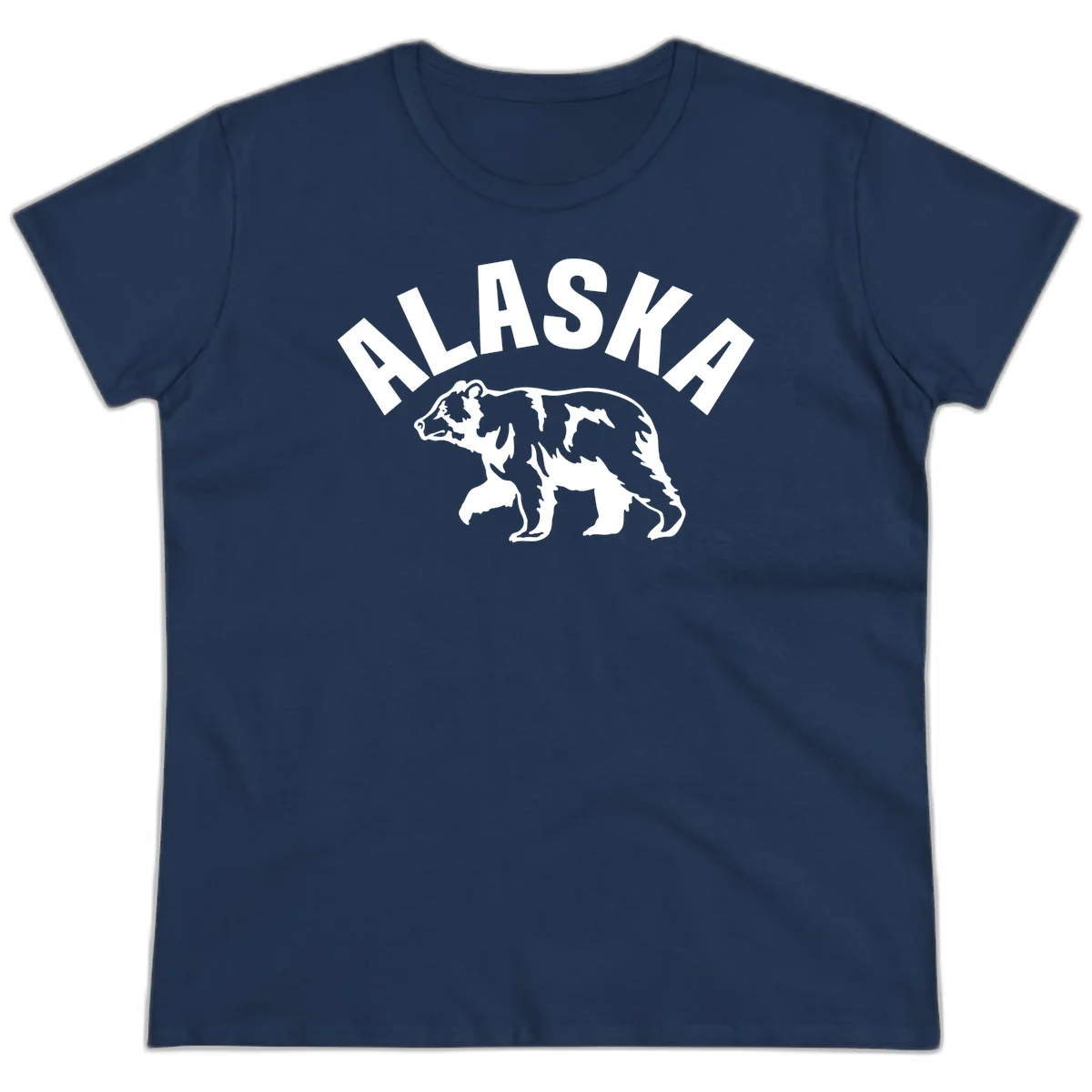 Alaska Bear Wildlife Cruise Ladies Tee in Navy