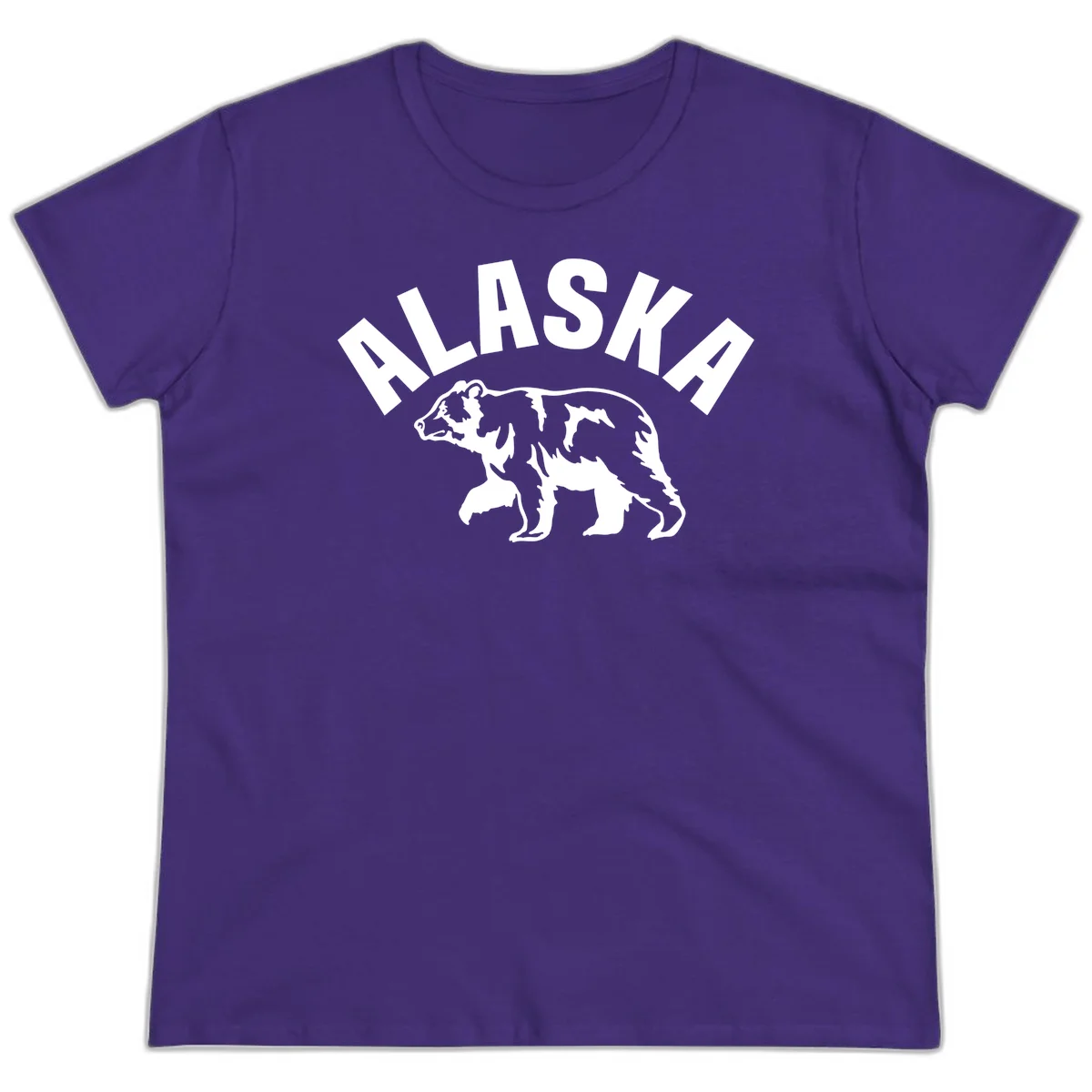 Alaska Bear Wildlife Cruise Ladies Tee in Purple