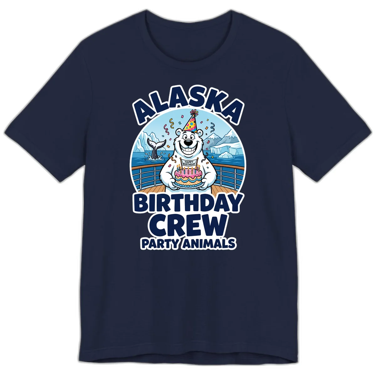 Alaska Birthday Crew Party Animals Premium T-Shirt in Navy