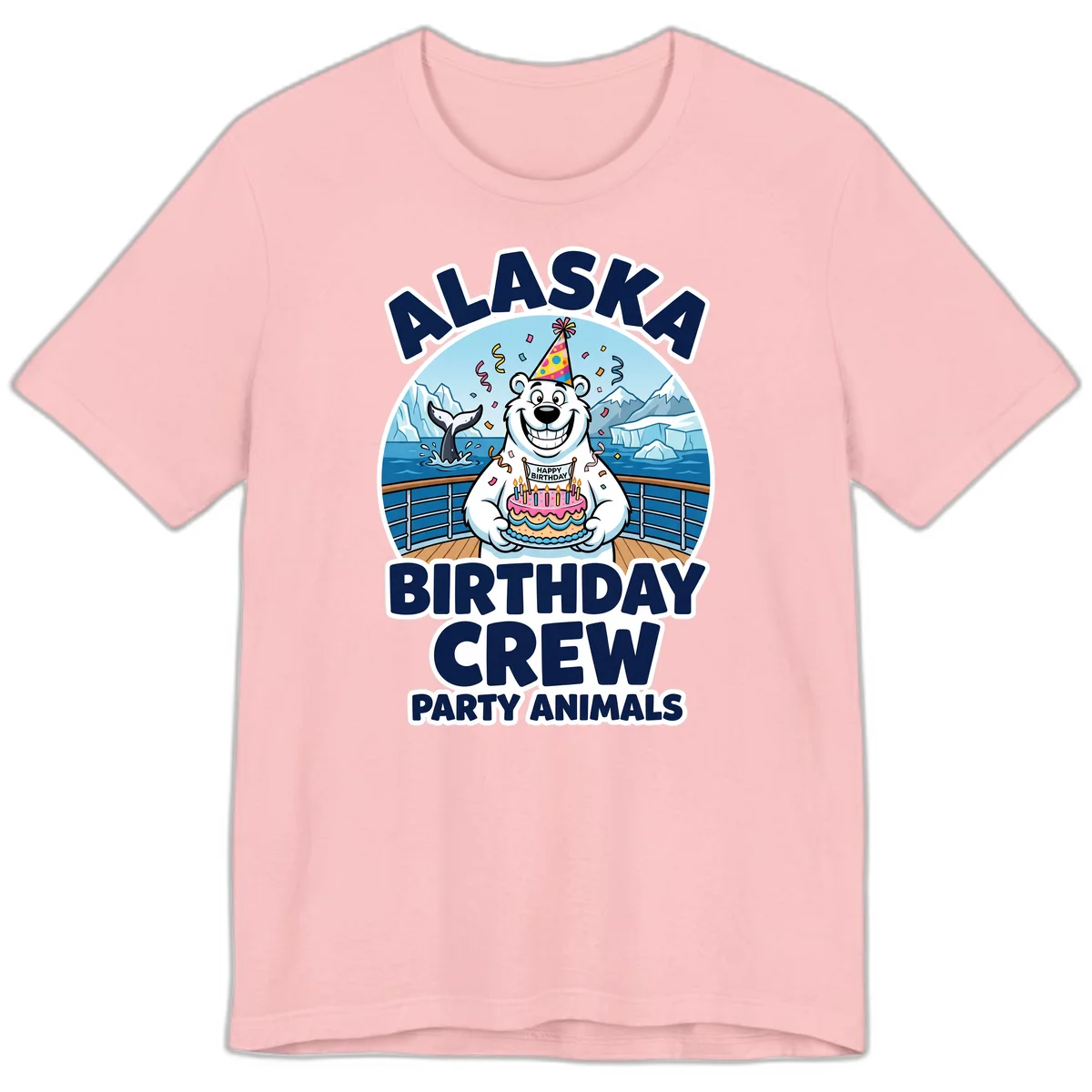 Alaska Birthday Crew Party Animals Premium T-Shirt in Pink