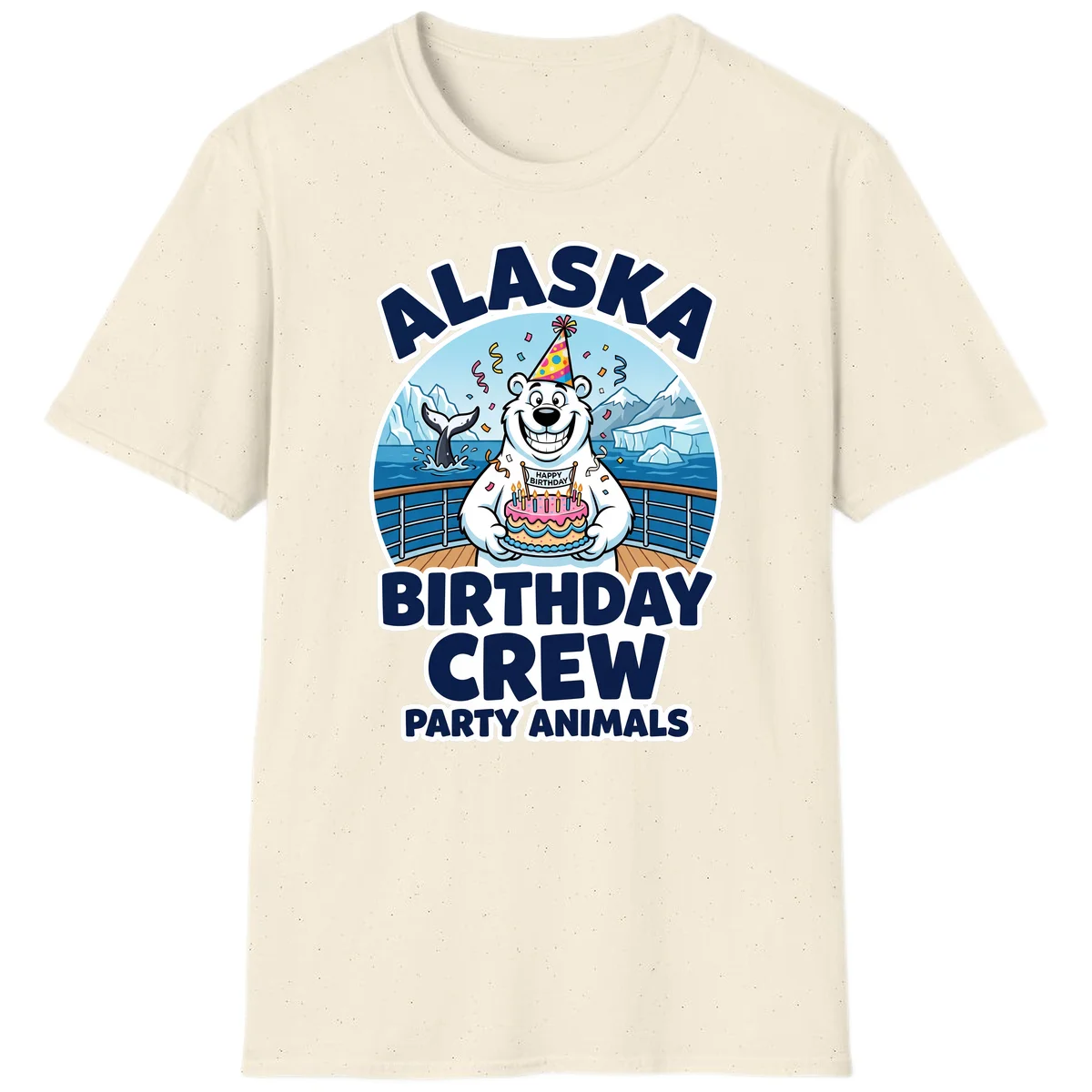 Alaska Birthday Crew Party Animals T-Shirt in Natural