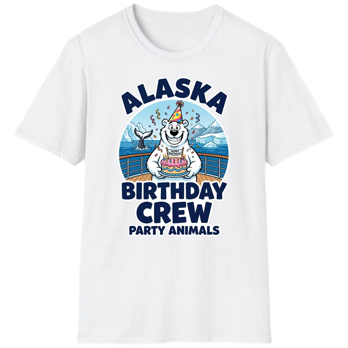 Alaska Birthday Crew Party Animals T-Shirt in White