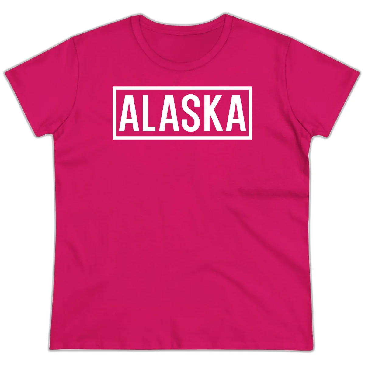 Alaska Bold Statement Ladies Tee in Heliconia