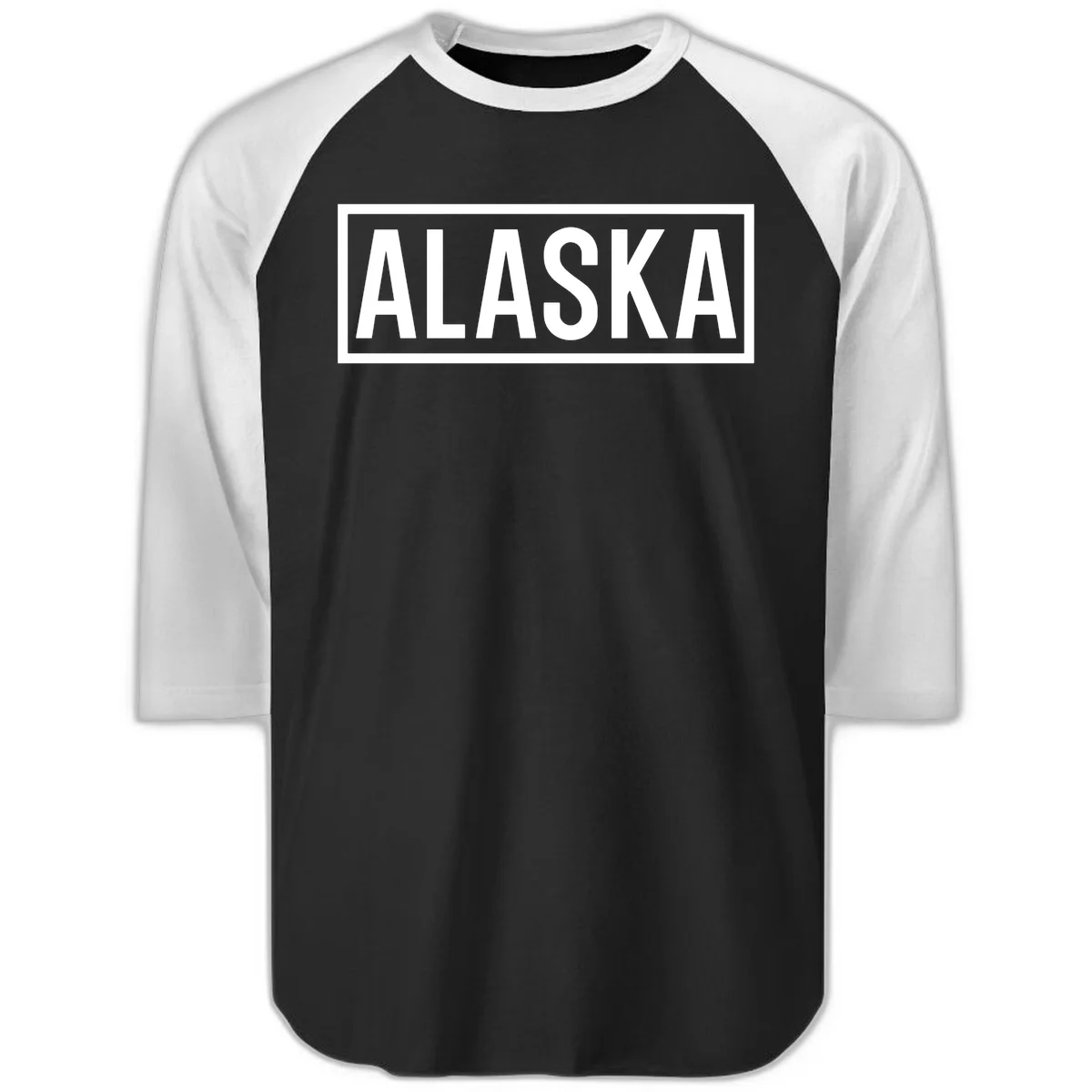 Alaska Bold Statement Raglan 3/4 in Black White