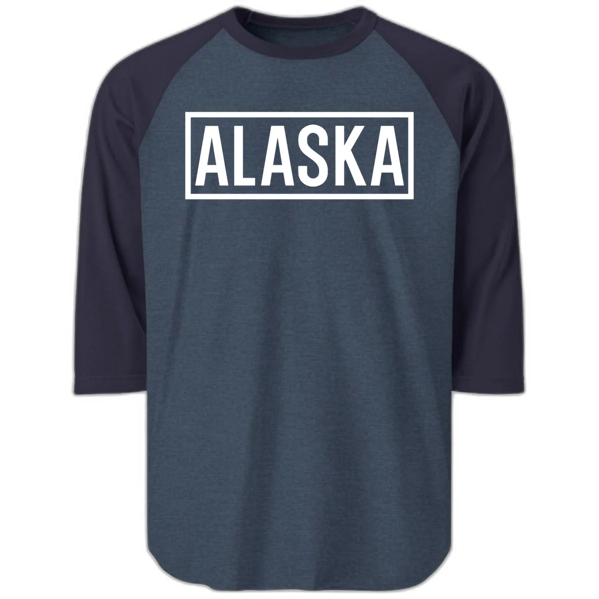 Alaska Bold Statement Raglan 3/4 in Heather Denim Navy