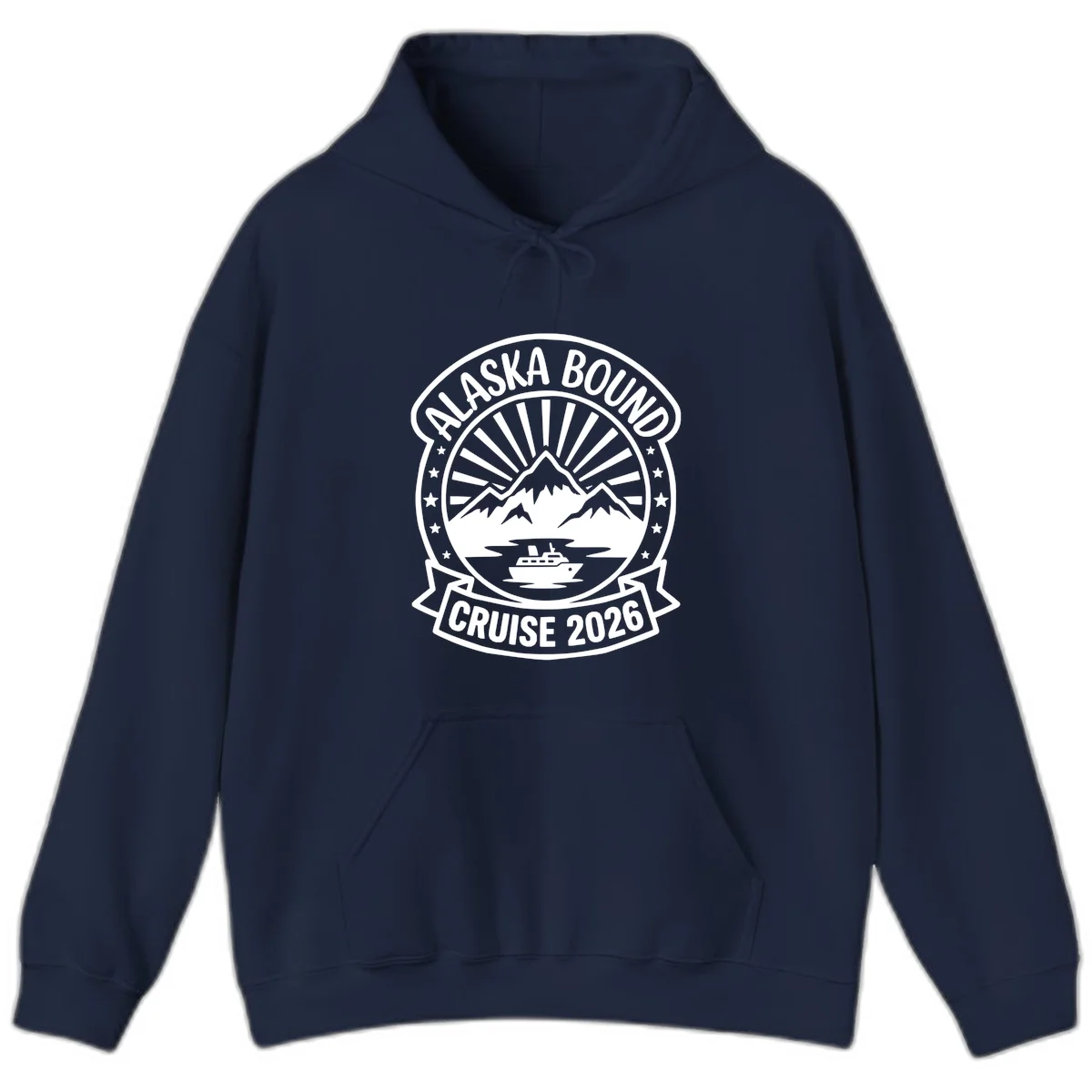 Alaska Bound Cruise 2026 Badge Hoodie in Navy