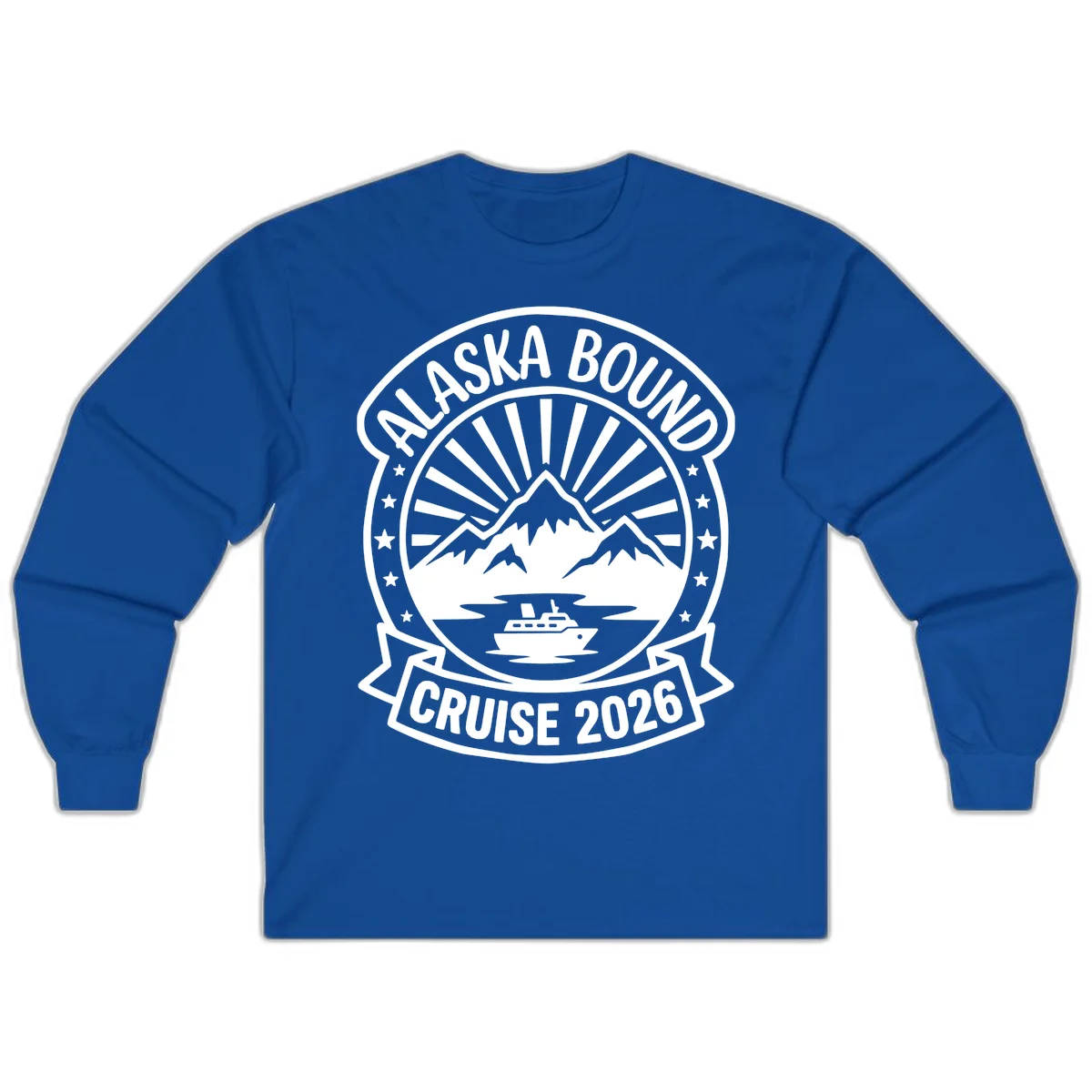 Alaska Bound Cruise 2026 Badge Long Sleeve in Royal