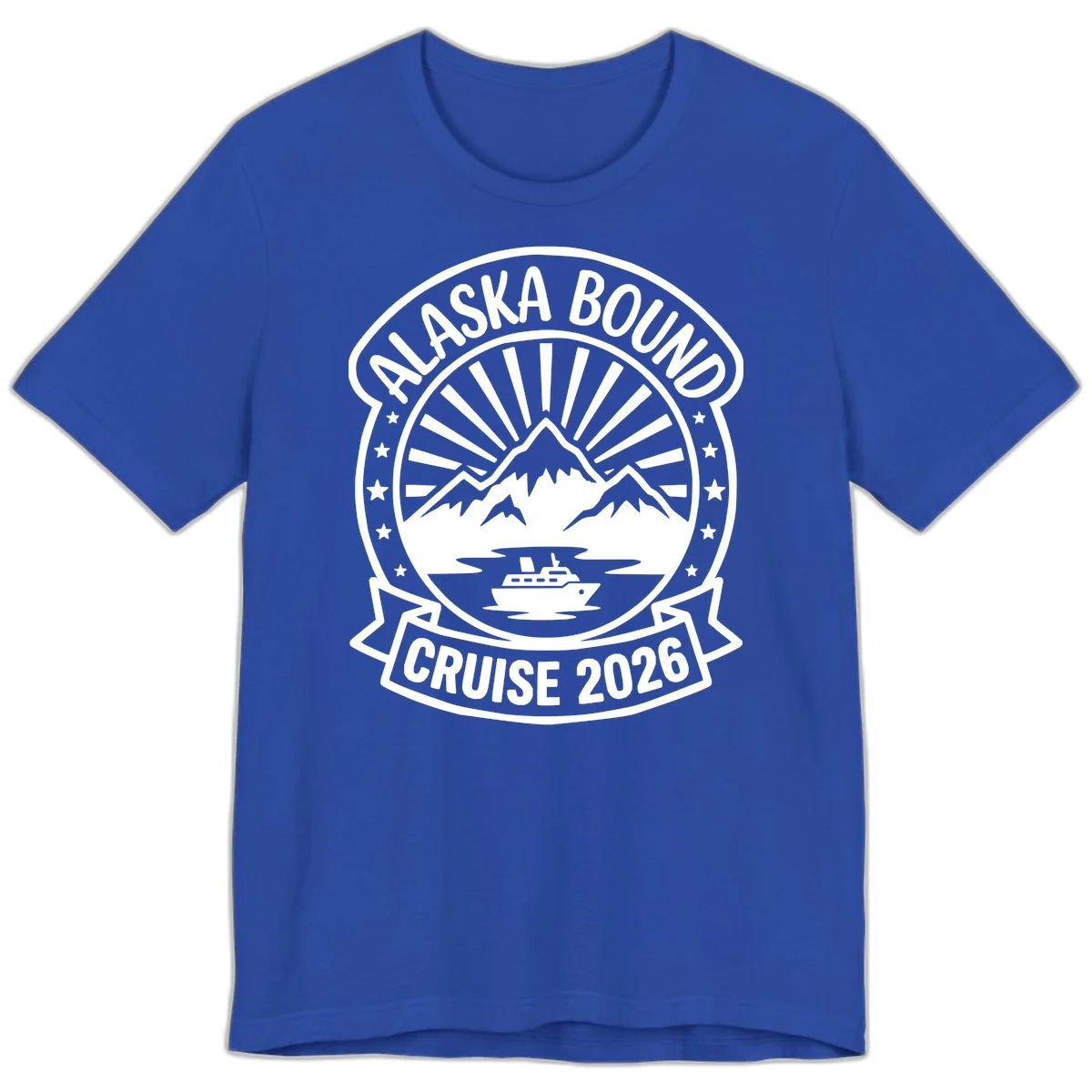 Alaska Bound Cruise 2026 Badge Premium Tee in True Royal