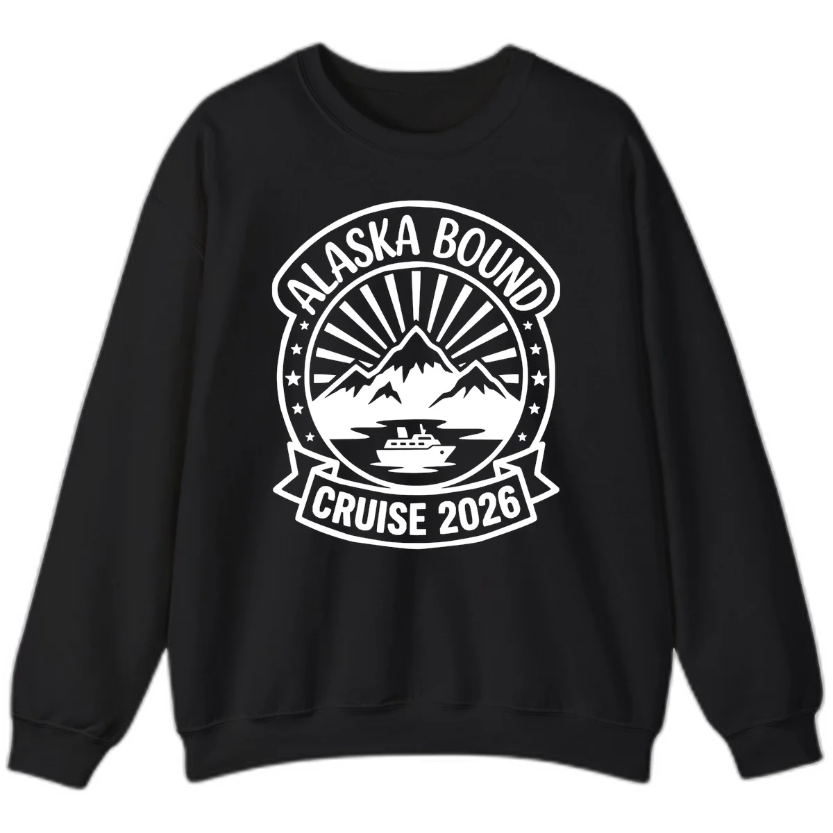 Alaska Bound Cruise 2026 Badge Sweatshirt in Black