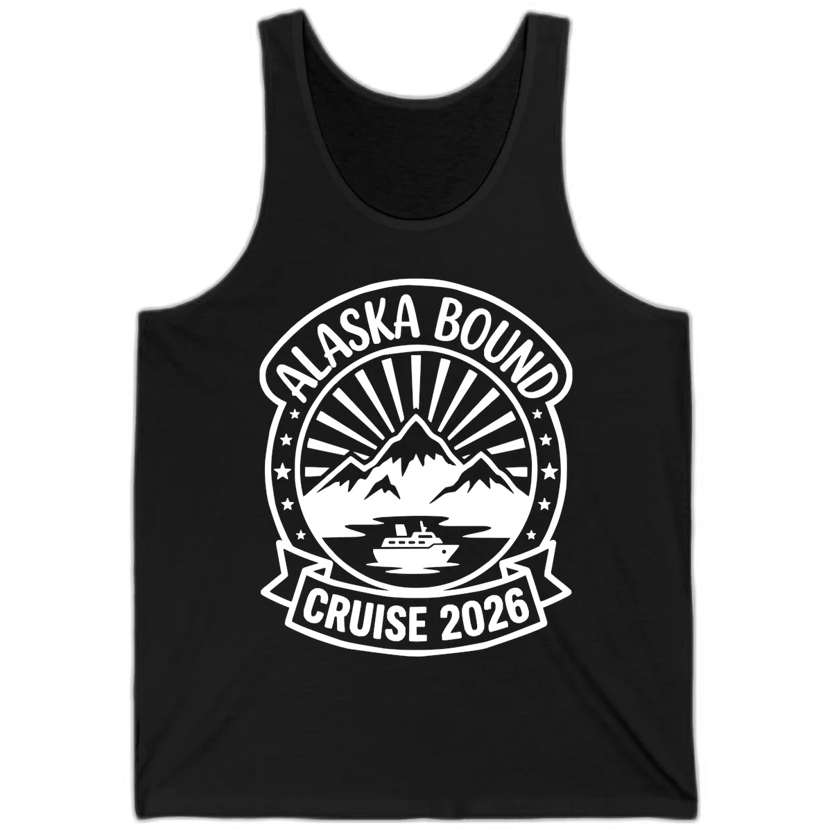 Alaska Bound Cruise 2026 Badge Tank in Black