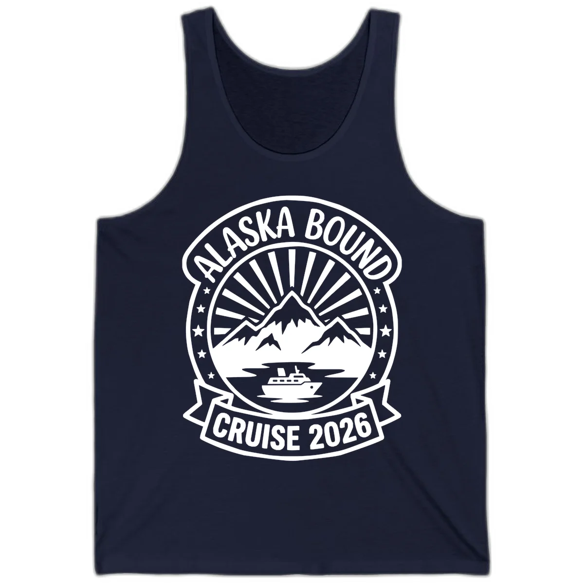 Alaska Bound Cruise 2026 Badge Tank in Navy