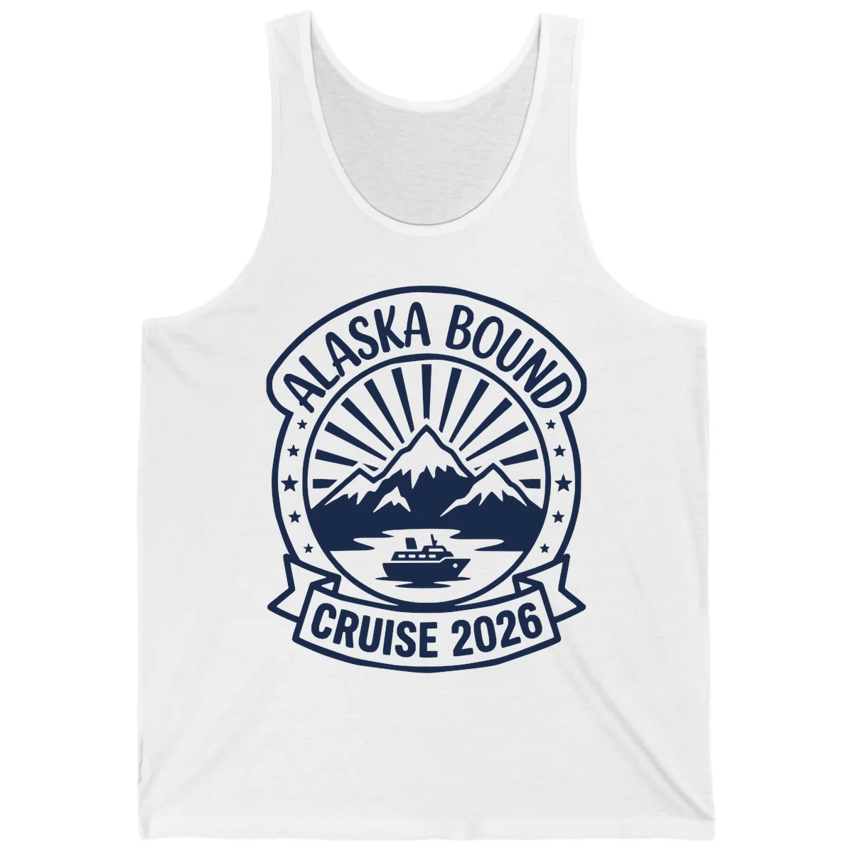 Alaska Bound Cruise 2026 Badge Tank in White