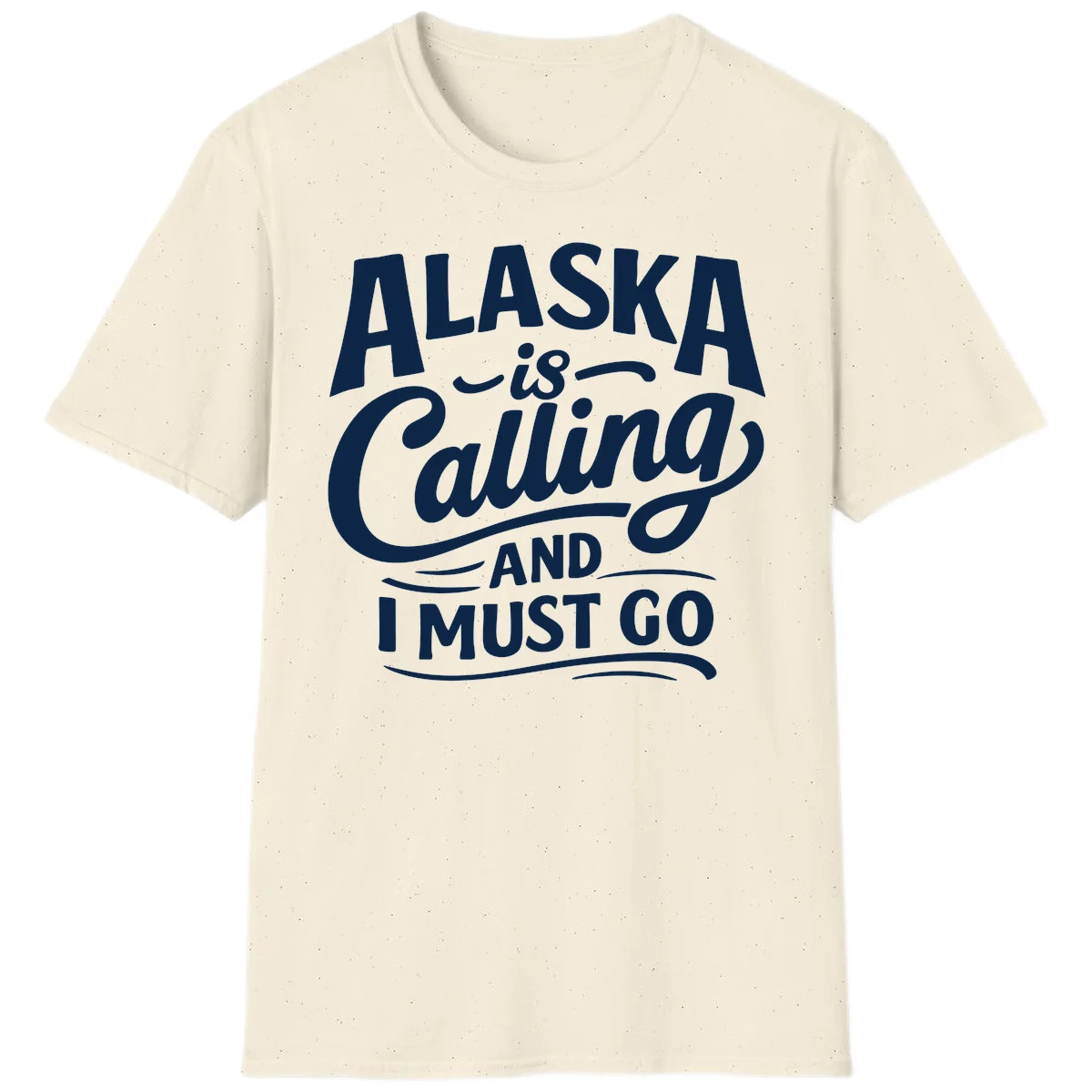 Alaska Calling Hand Lettered Typography T-Shirt in Natural