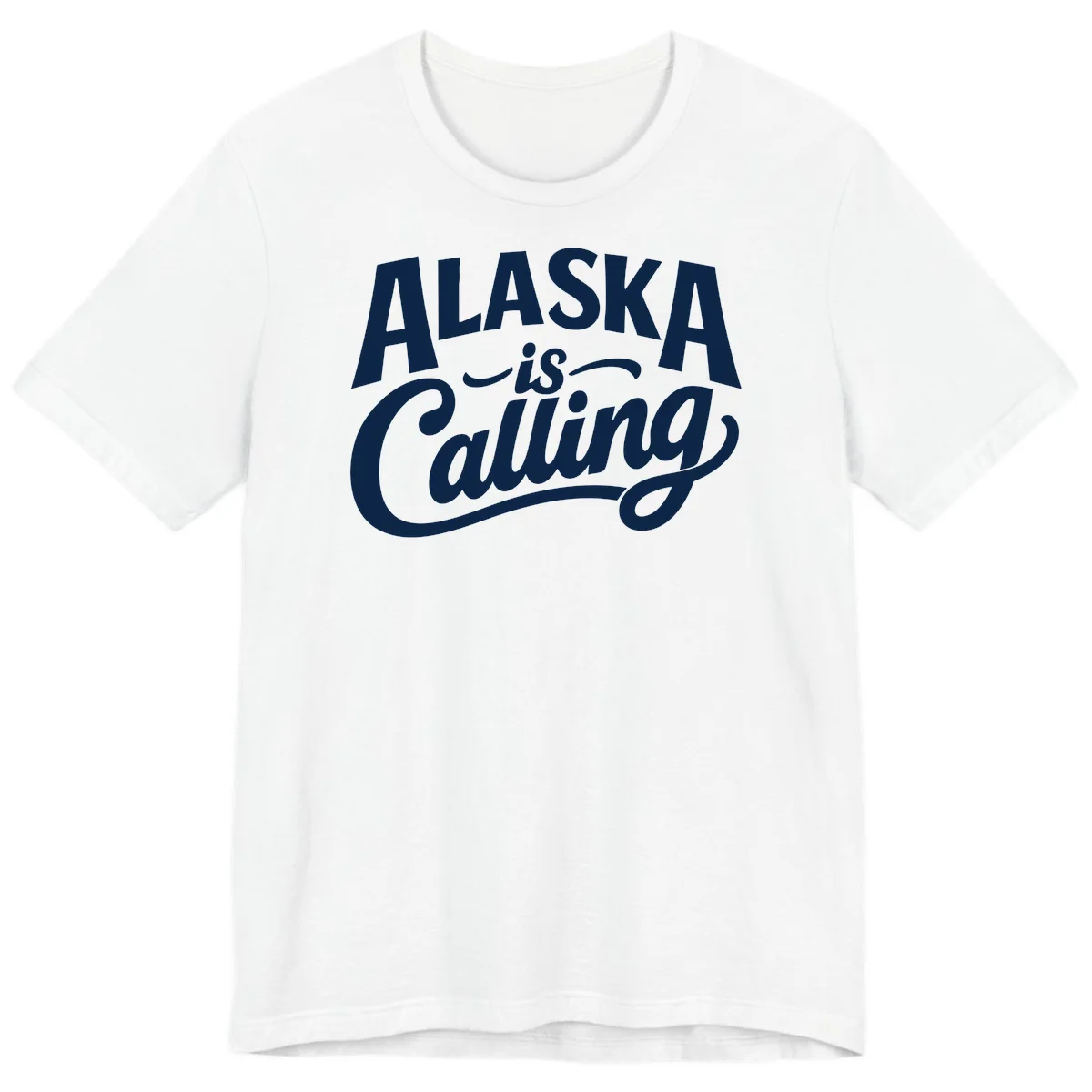Alaska Is Calling Mixed Typography Design Premium T-Shirt in White
