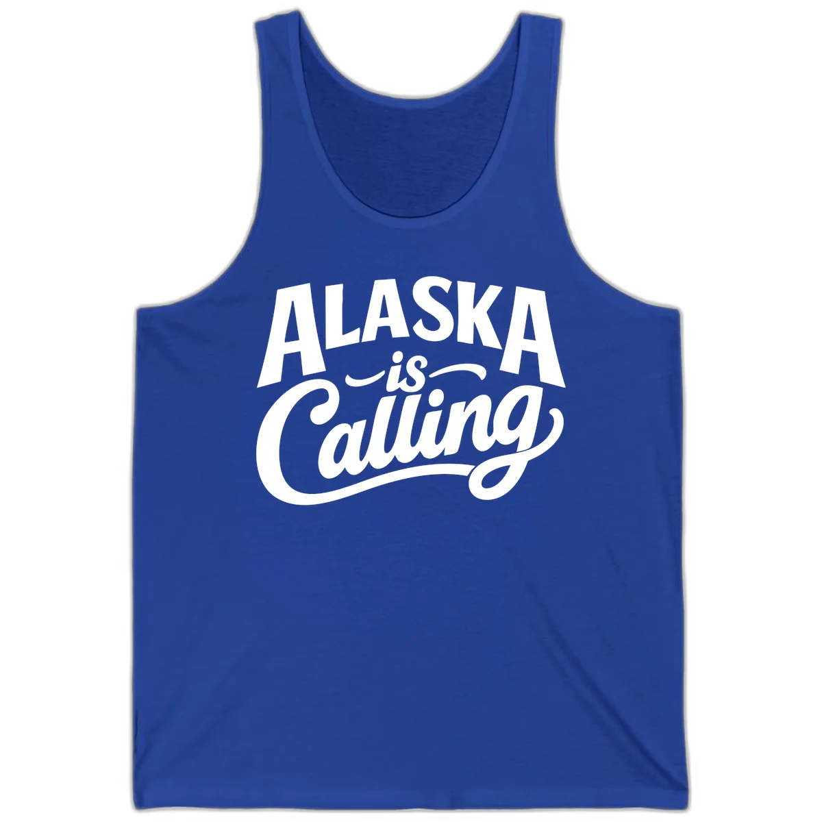 Alaska Is Calling Mixed Typography Design Tank in True Royal