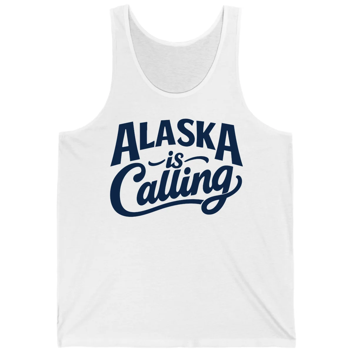Alaska Is Calling Mixed Typography Design Tank in White