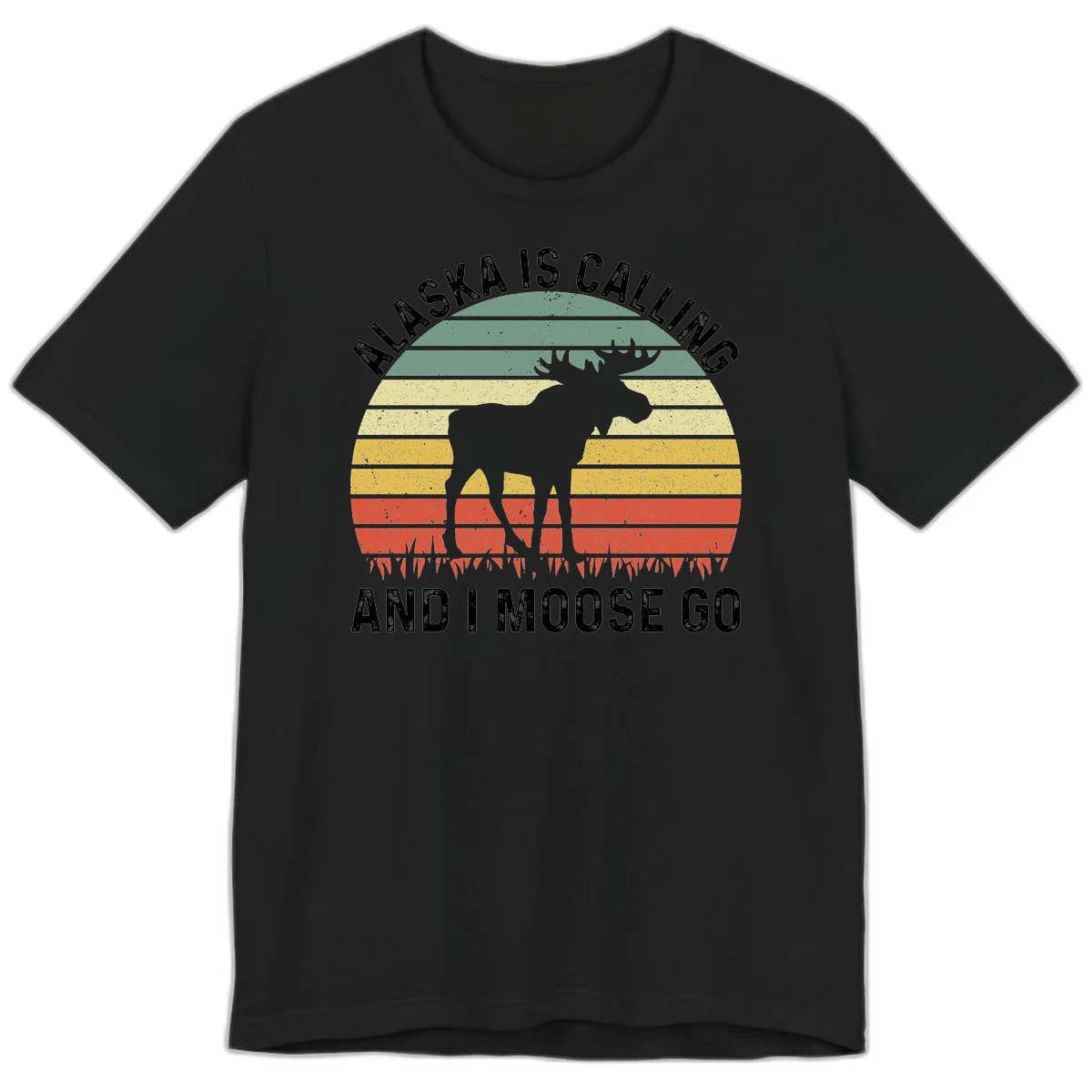Alaska Is Calling I Moose Go Premium T-Shirt in Black
