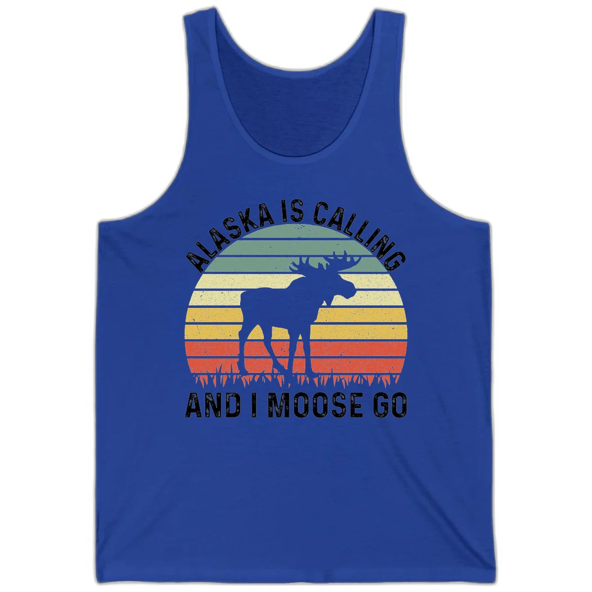 Alaska Is Calling I Moose Go Tank Top in True Royal
