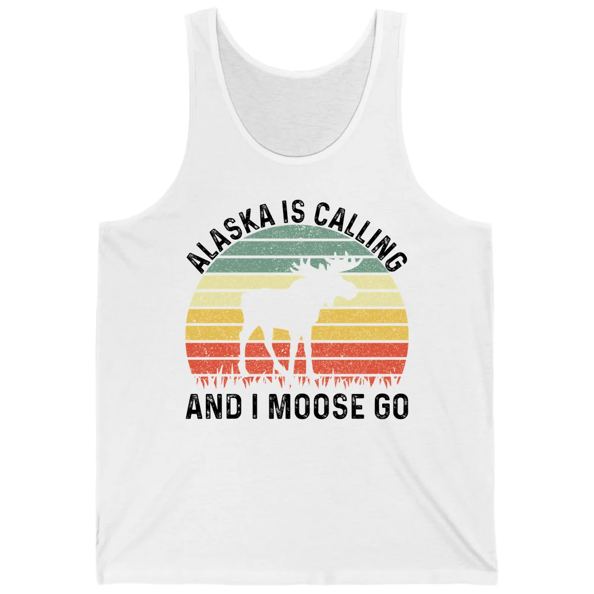 Alaska Is Calling I Moose Go Tank Top in White