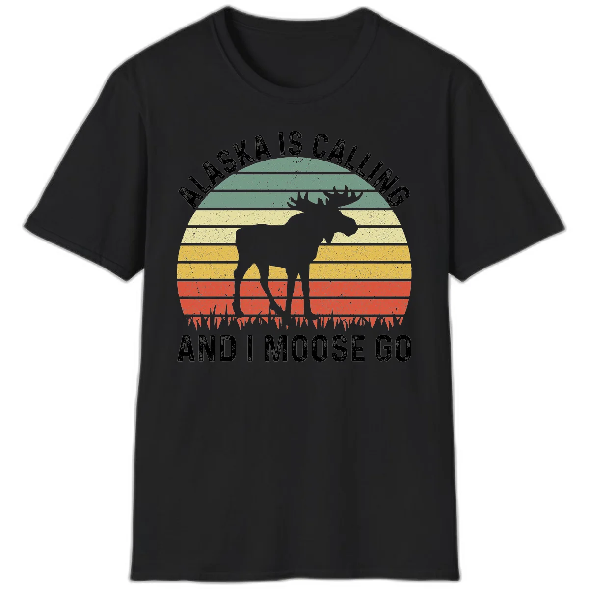 Alaska Is Calling I Moose Go T-Shirt in Black