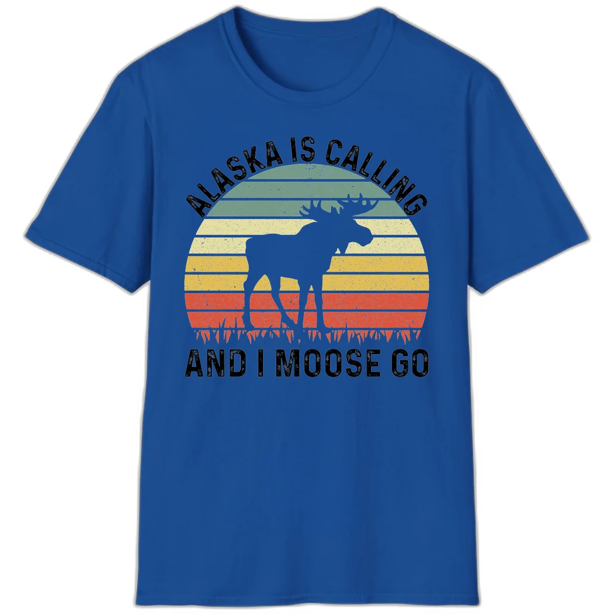 Alaska Is Calling I Moose Go T-Shirt in Royal