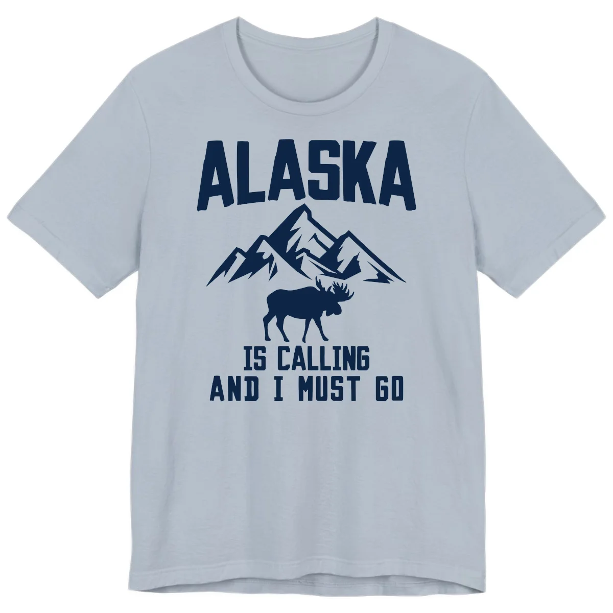 Alaska Is Calling Moose Mountains Premium T-Shirt in Light Blue