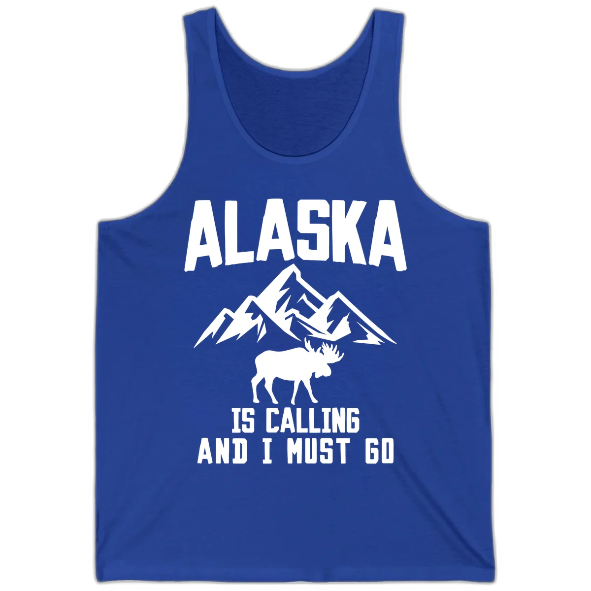 Alaska Is Calling Moose Mountains Tank Top in True Royal