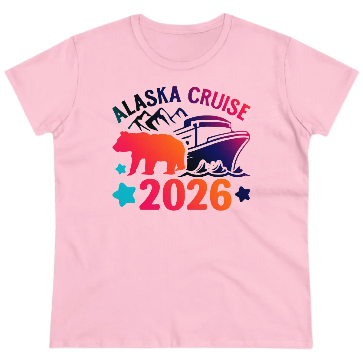 Alaska Cruise 2026 Adventure Ladies Tee in Light Pink