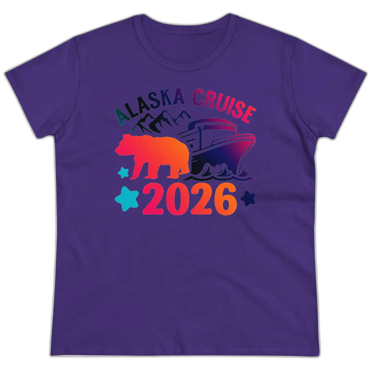 Alaska Cruise 2026 Adventure Ladies Tee in Purple