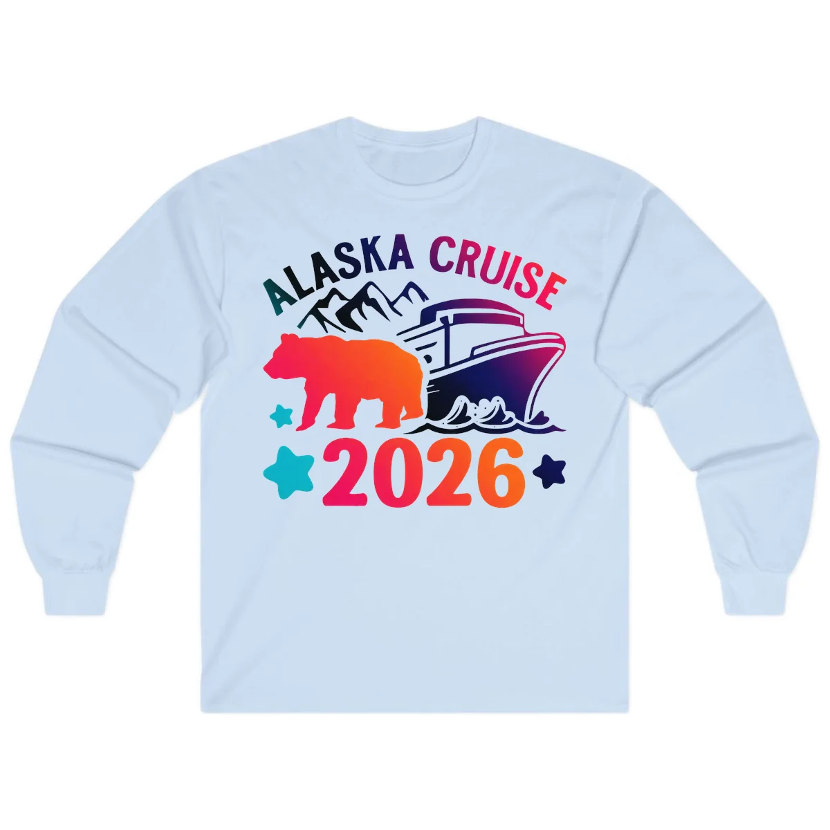 Alaska Cruise 2026 Adventure Long Sleeve in Light Blue