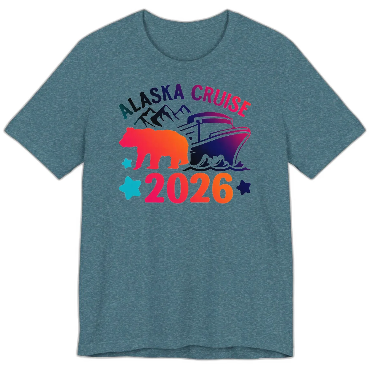 Alaska Cruise 2026 Adventure Premium Tee in Heather Deep Teal