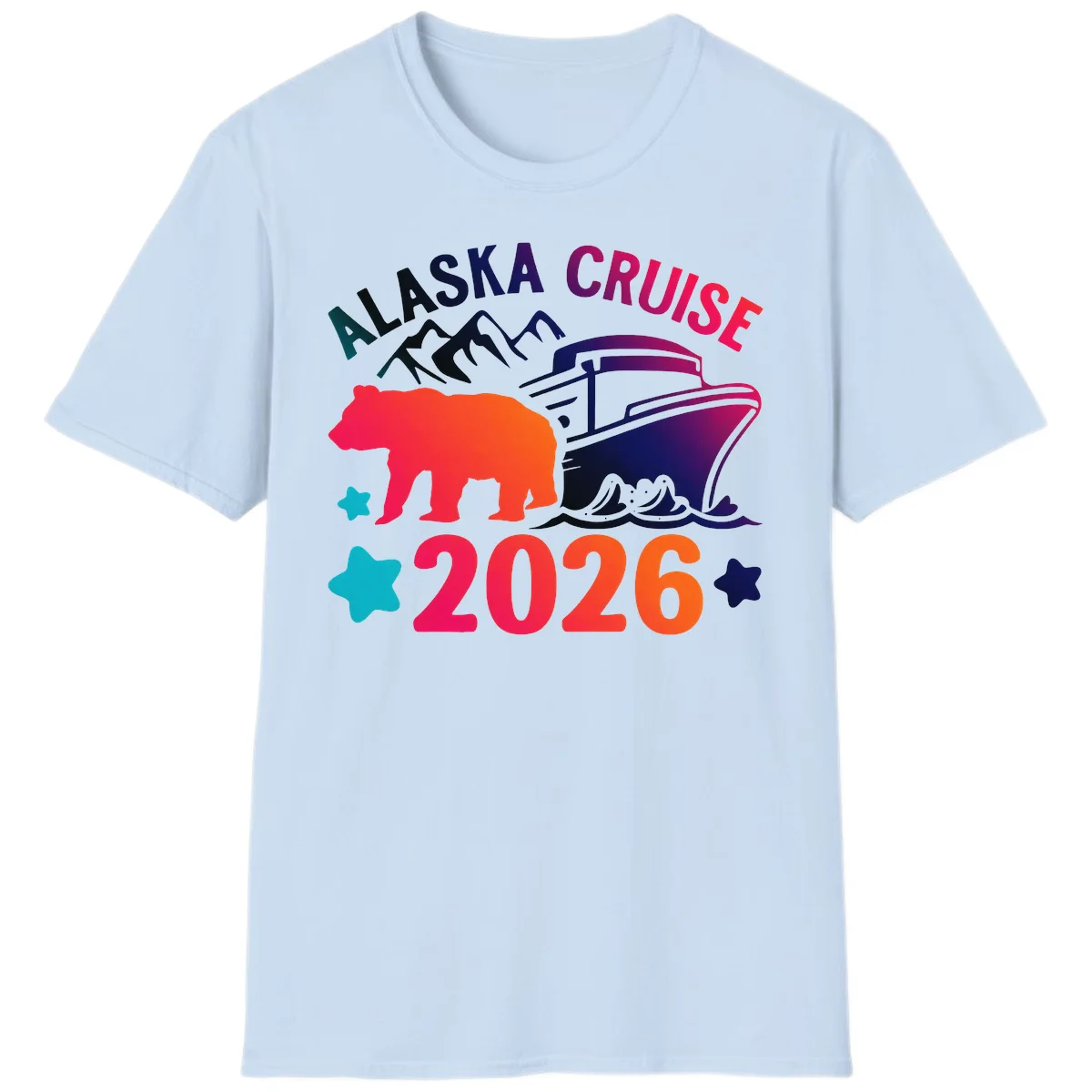 Alaska Cruise 2026 Adventure T-Shirt in Light Blue