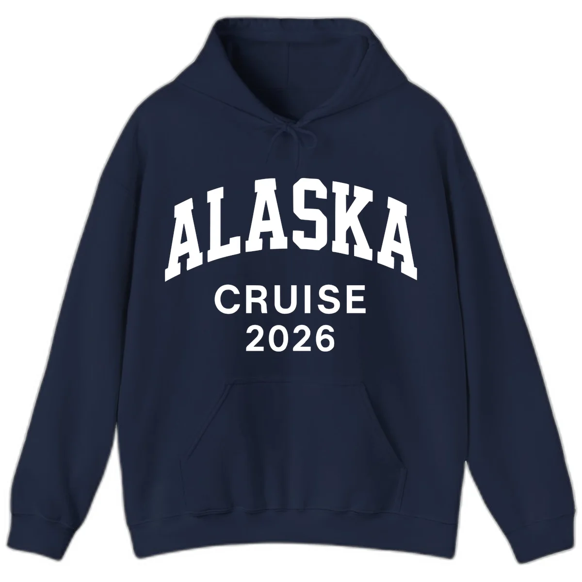 Alaska Cruise 2026 Bold Text Design Hoodie in Navy