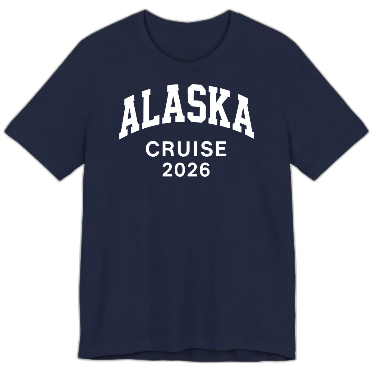 Alaska Cruise 2026 Bold Text Design Premium T-Shirt in Navy