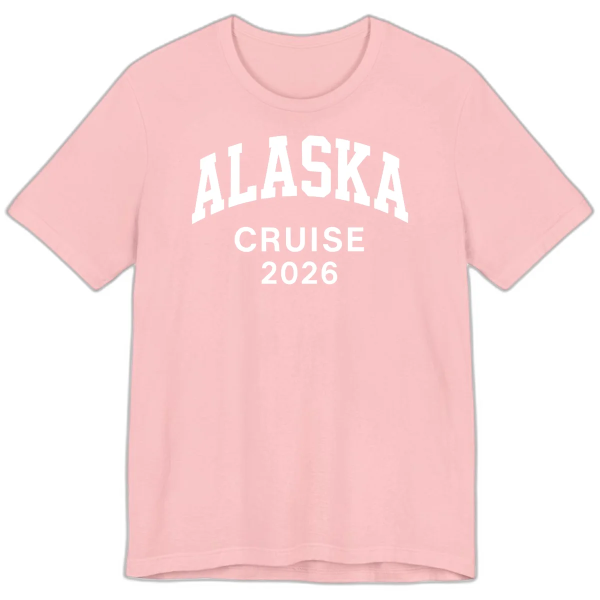 Alaska Cruise 2026 Bold Text Design Premium T-Shirt in Pink