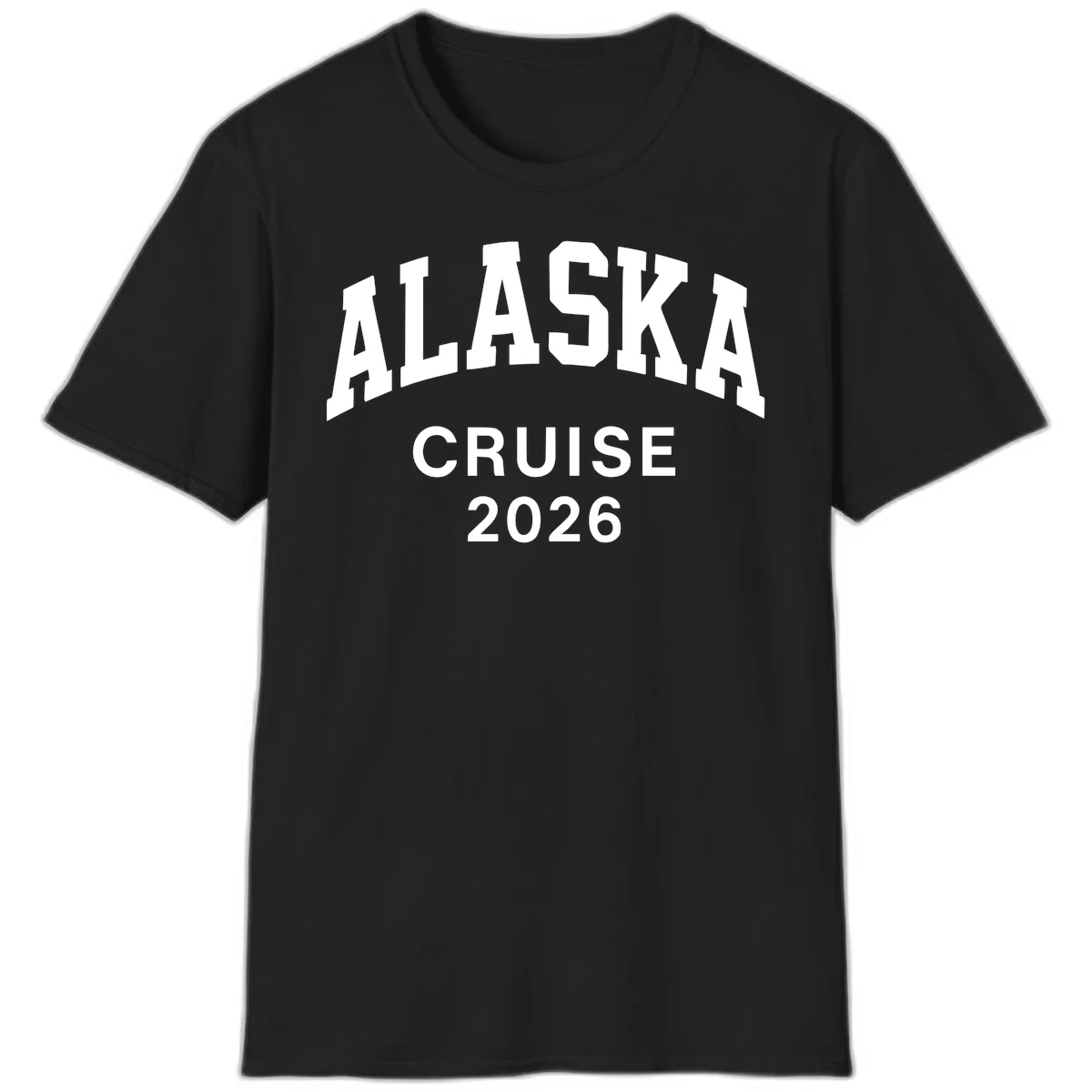 Alaska Cruise 2026 Bold Text Design T-Shirt in Black