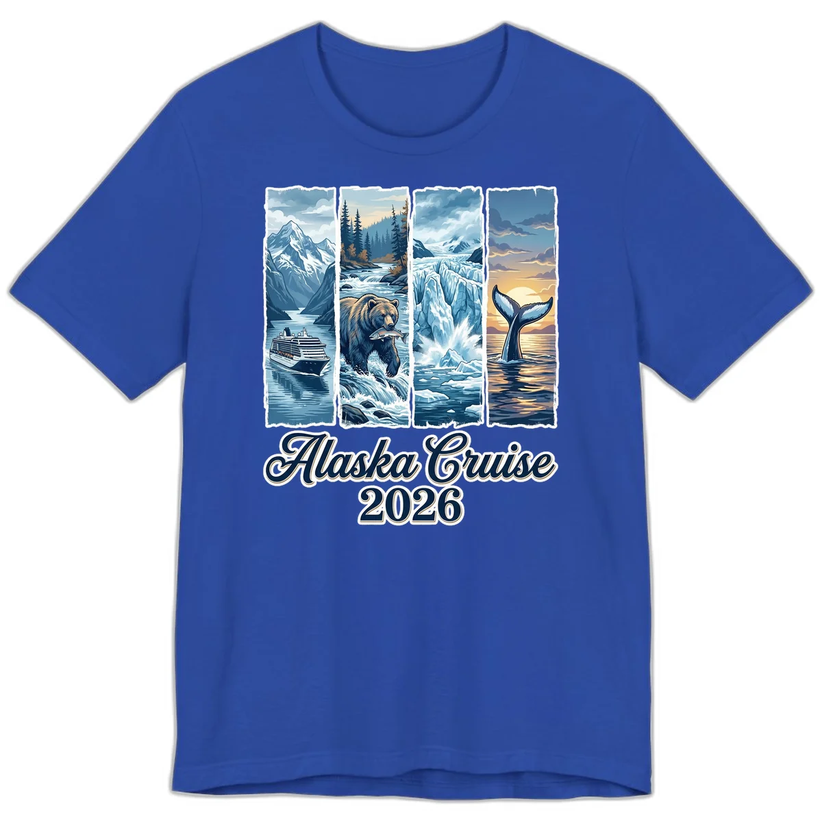 Alaska Cruise 2026 Scenic Adventure Collage Premium T-Shirt in True Royal