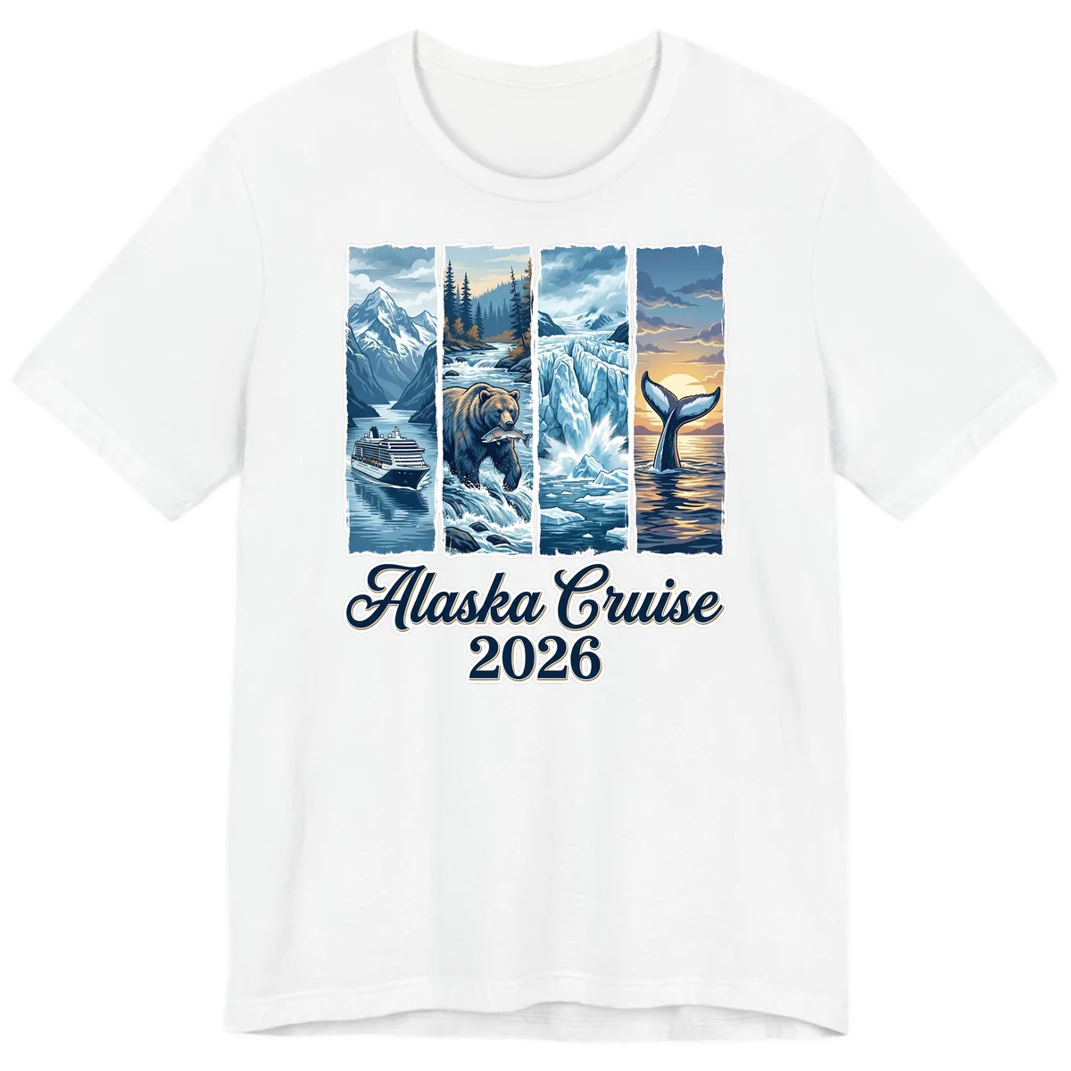 Alaska Cruise 2026 Scenic Adventure Collage Premium T-Shirt in White