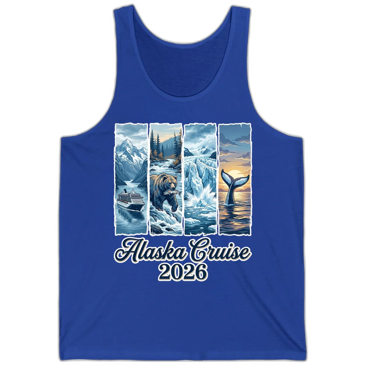 Alaska Cruise 2026 Scenic Adventure Collage Tank Top in True Royal