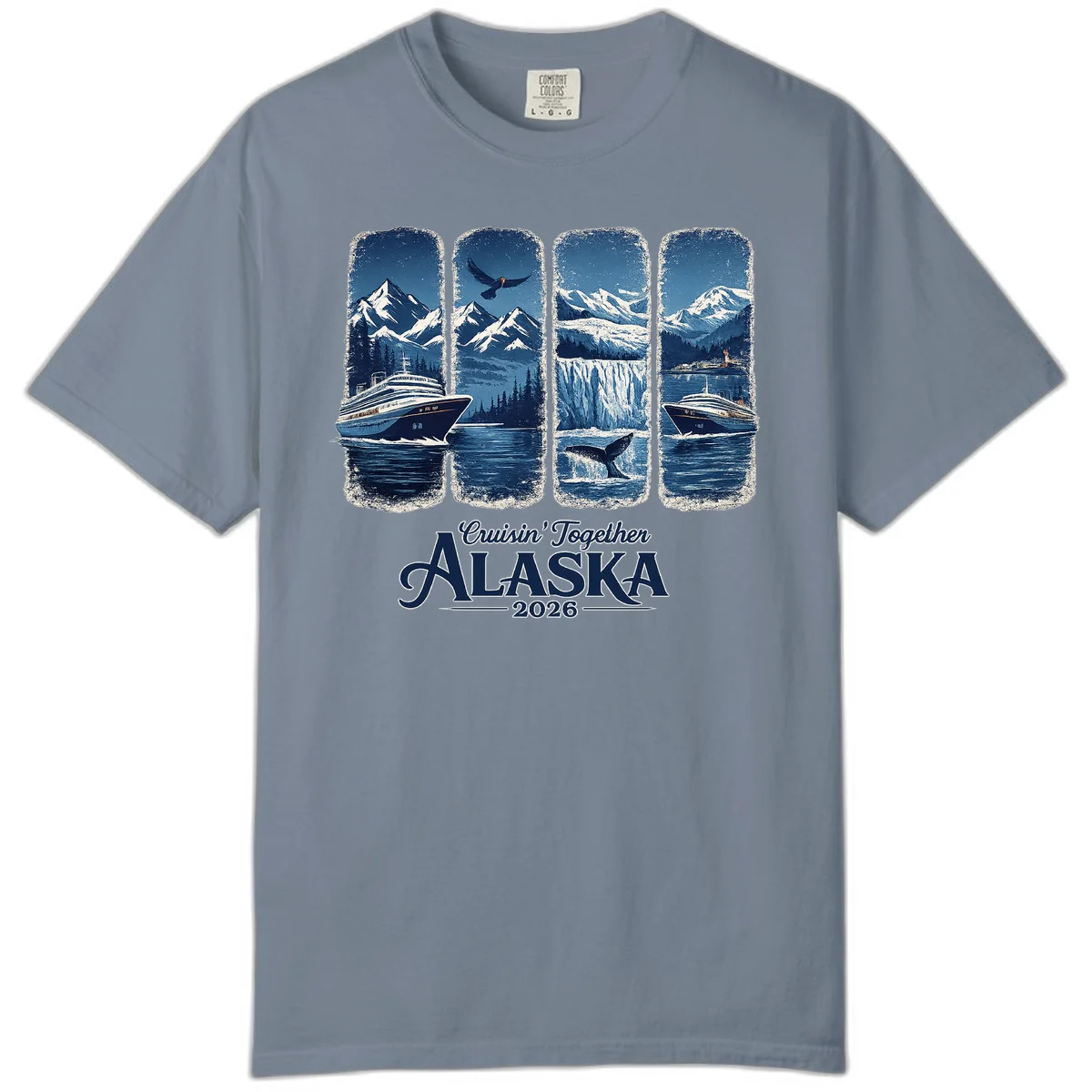 Alaskan Cruise Together Scenic Views 2026 Comfort Color in Blue Jean