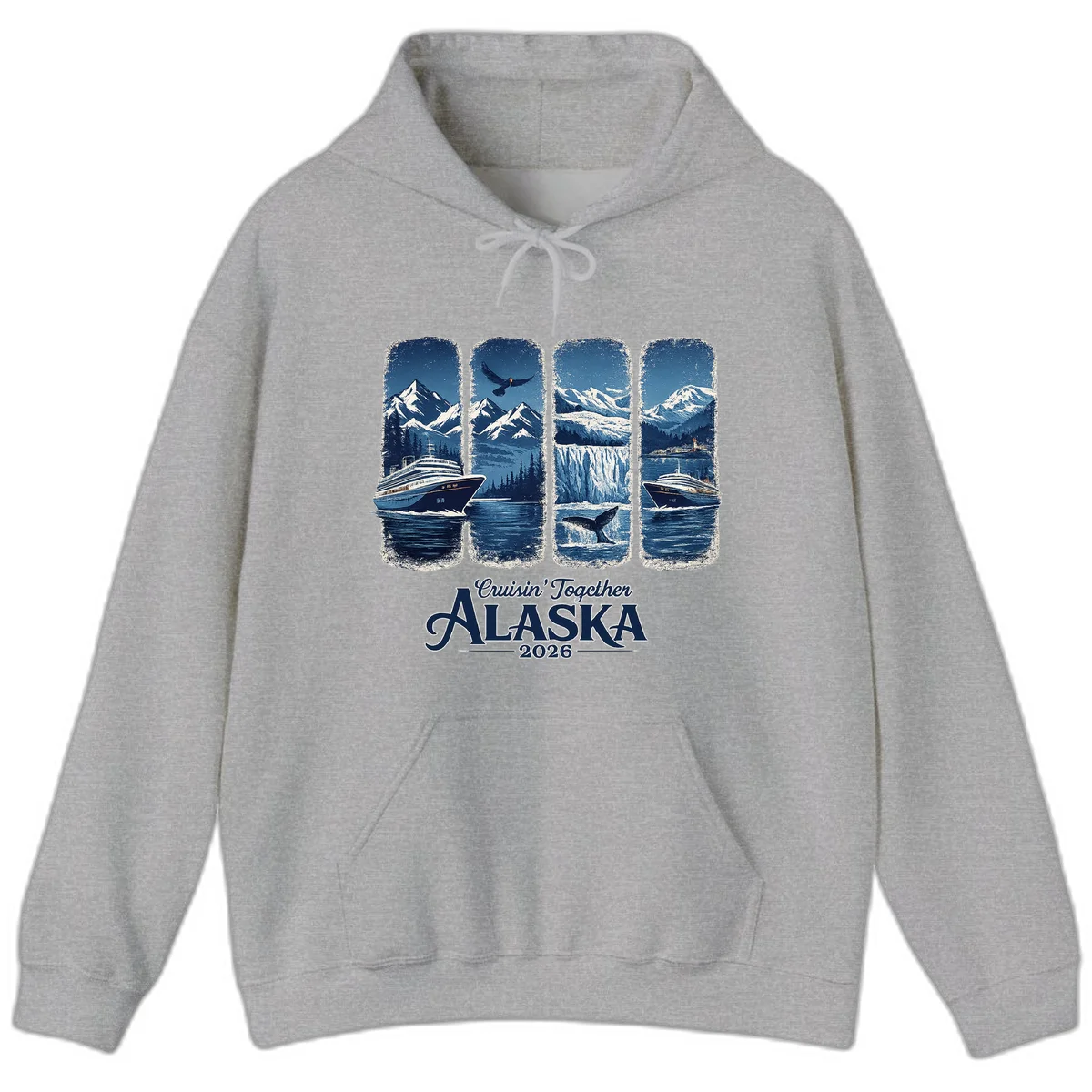 Alaskan Cruise Together Scenic Views 2026 Hoodie in Sport Grey