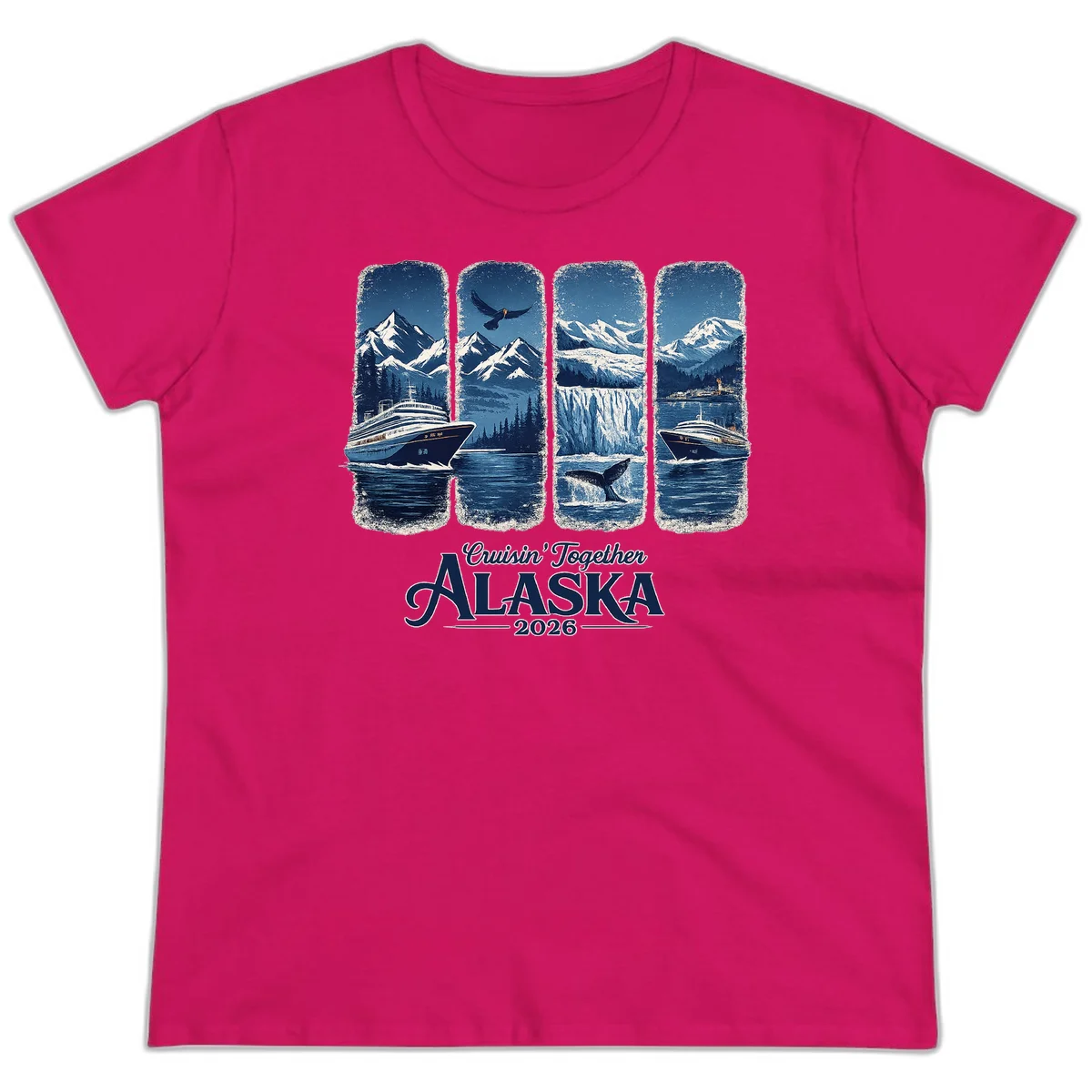 Alaskan Cruise Together Scenic Views 2026 Ladies Tee in Heliconia