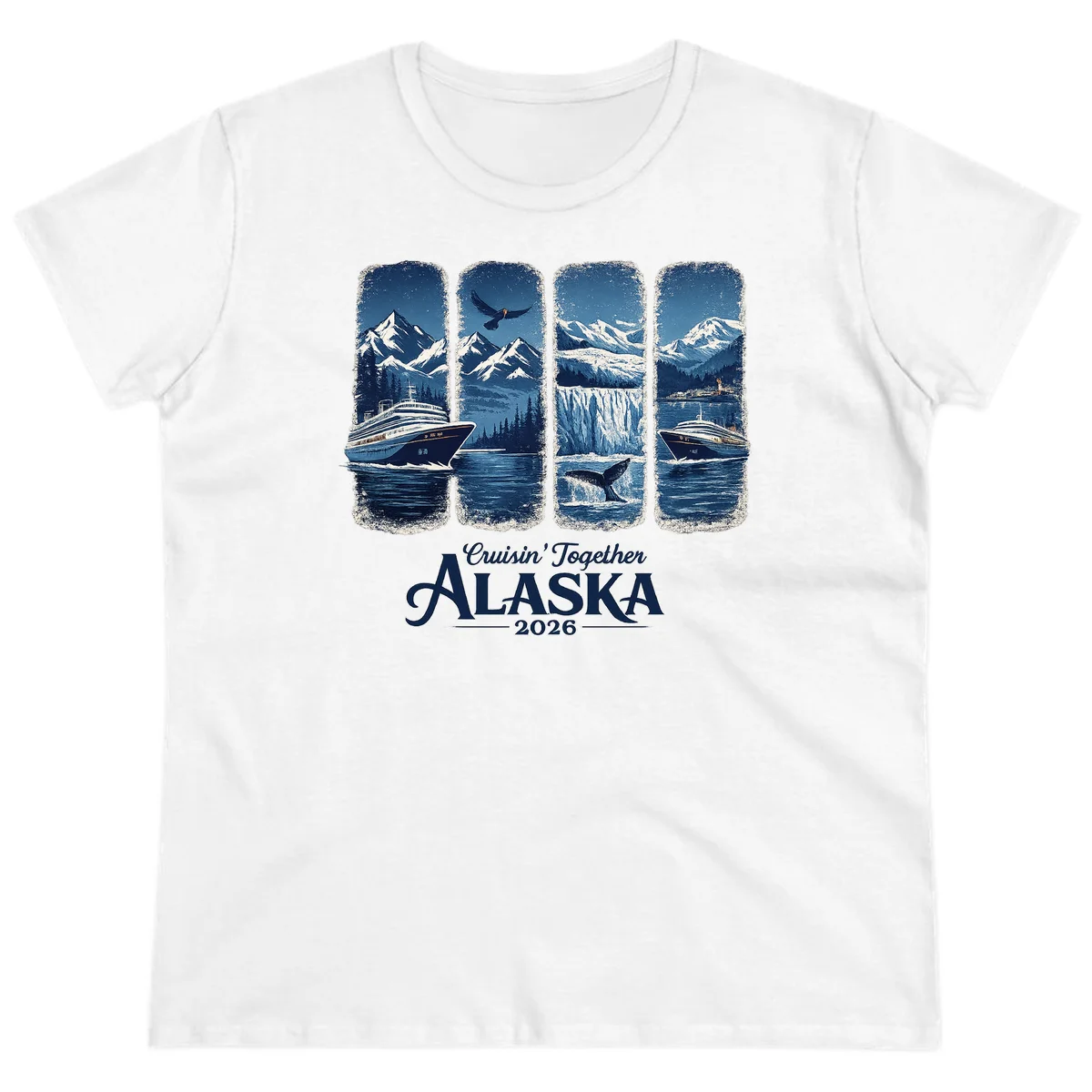 Alaskan Cruise Together Scenic Views 2026 Ladies Tee in White